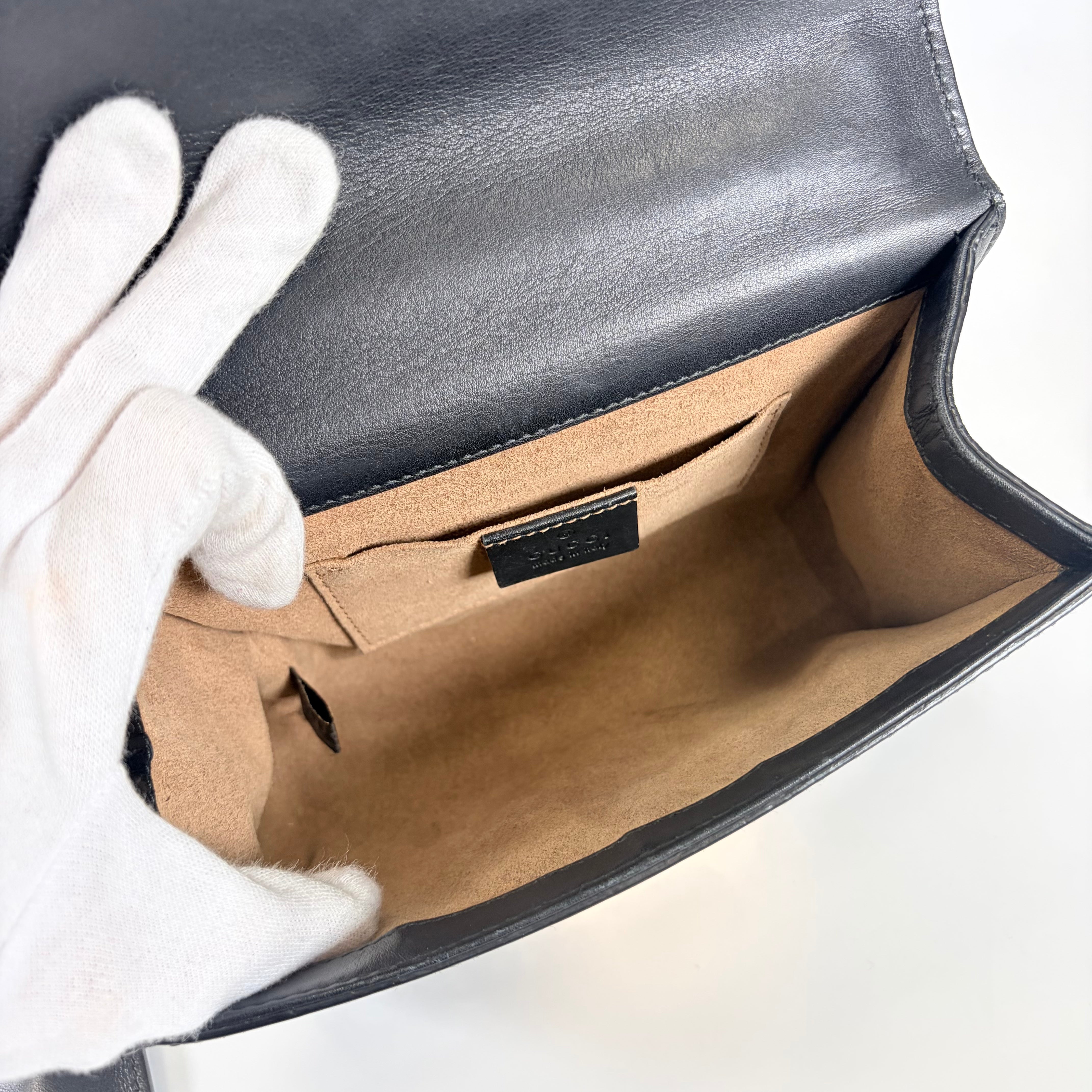 2604 secondhand GUCCI Padlock leather shoulder black