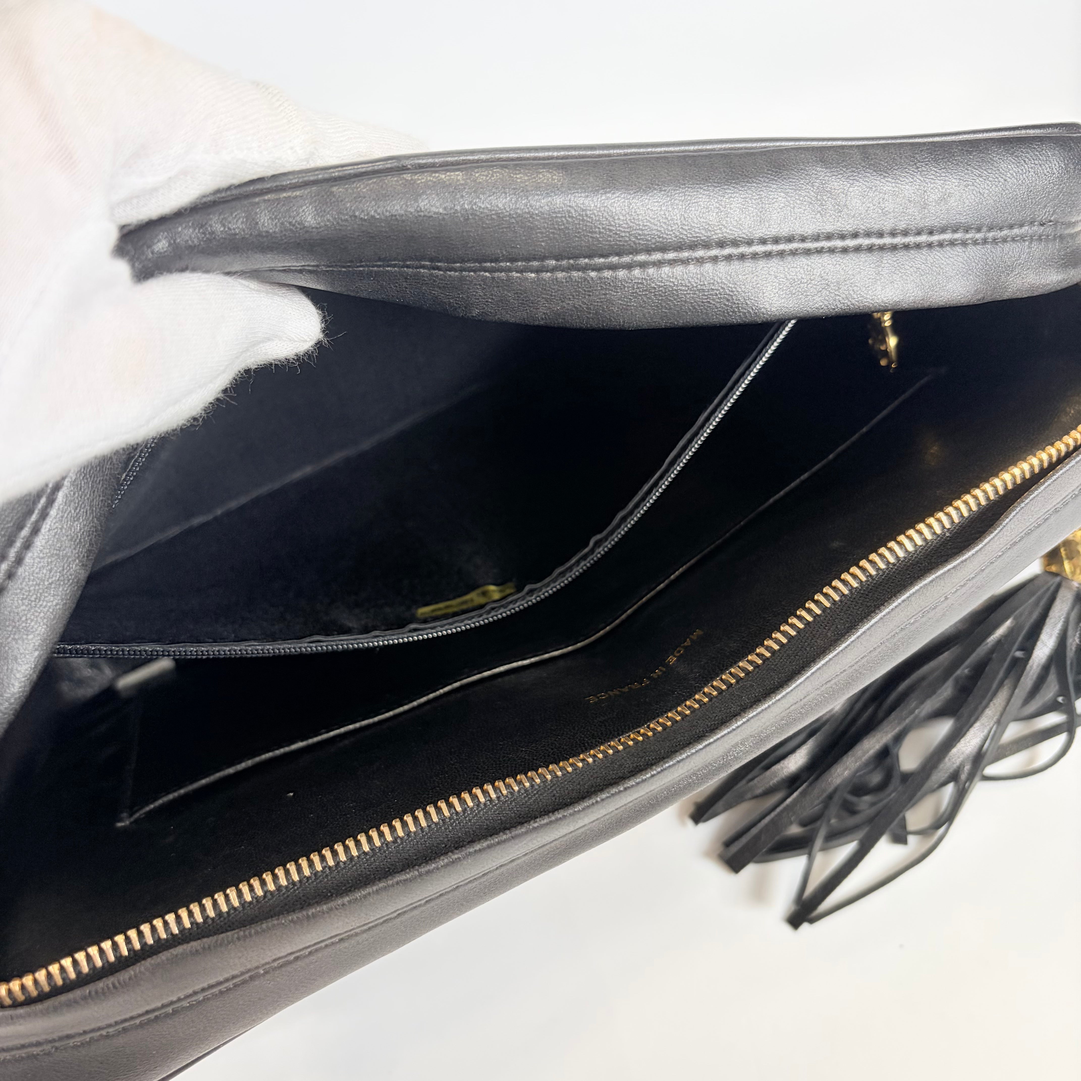 2604 secondhand CHANEL lambskin Mademoiselle Big Matelasse black