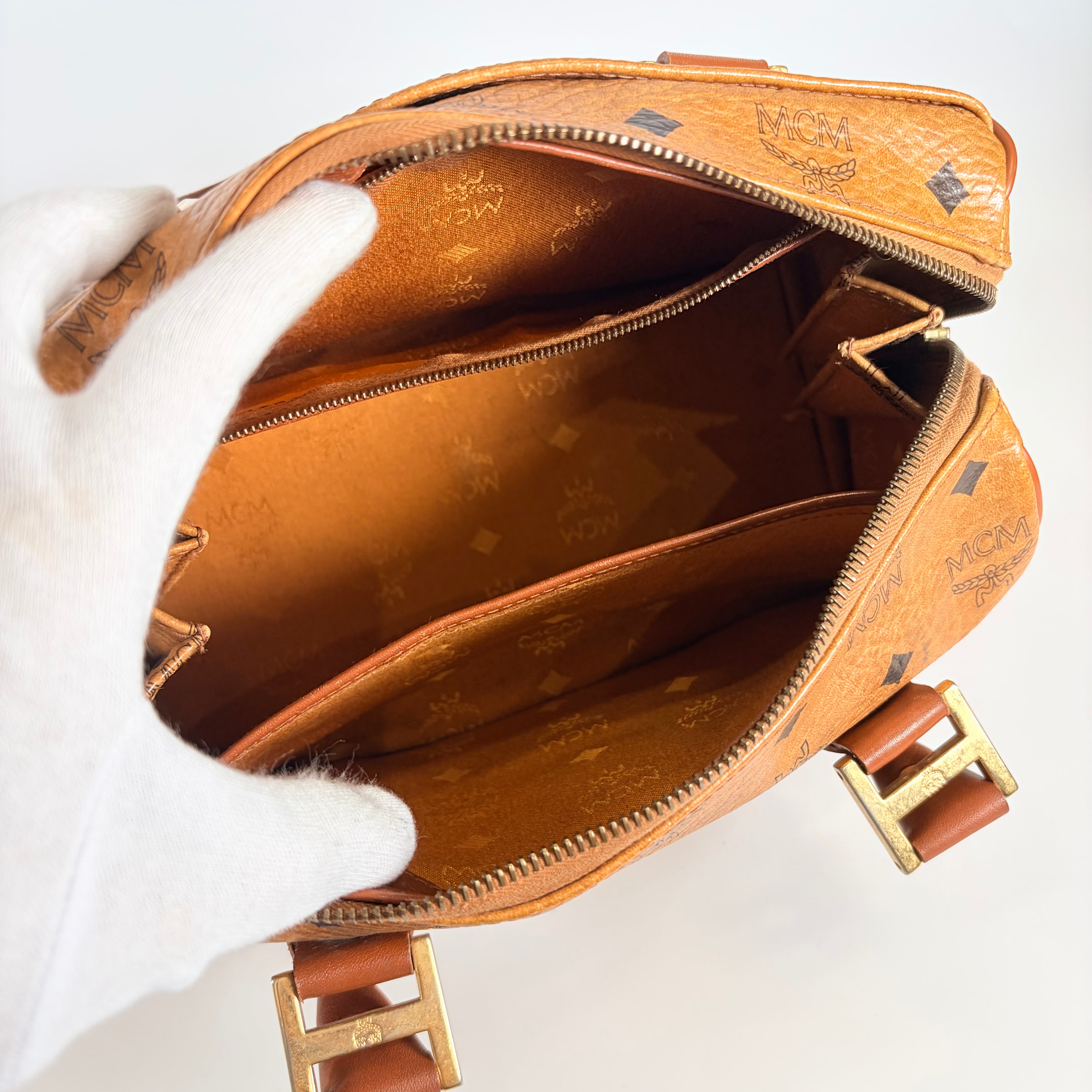2605 secondhand MCM Visetos mini Boston bag