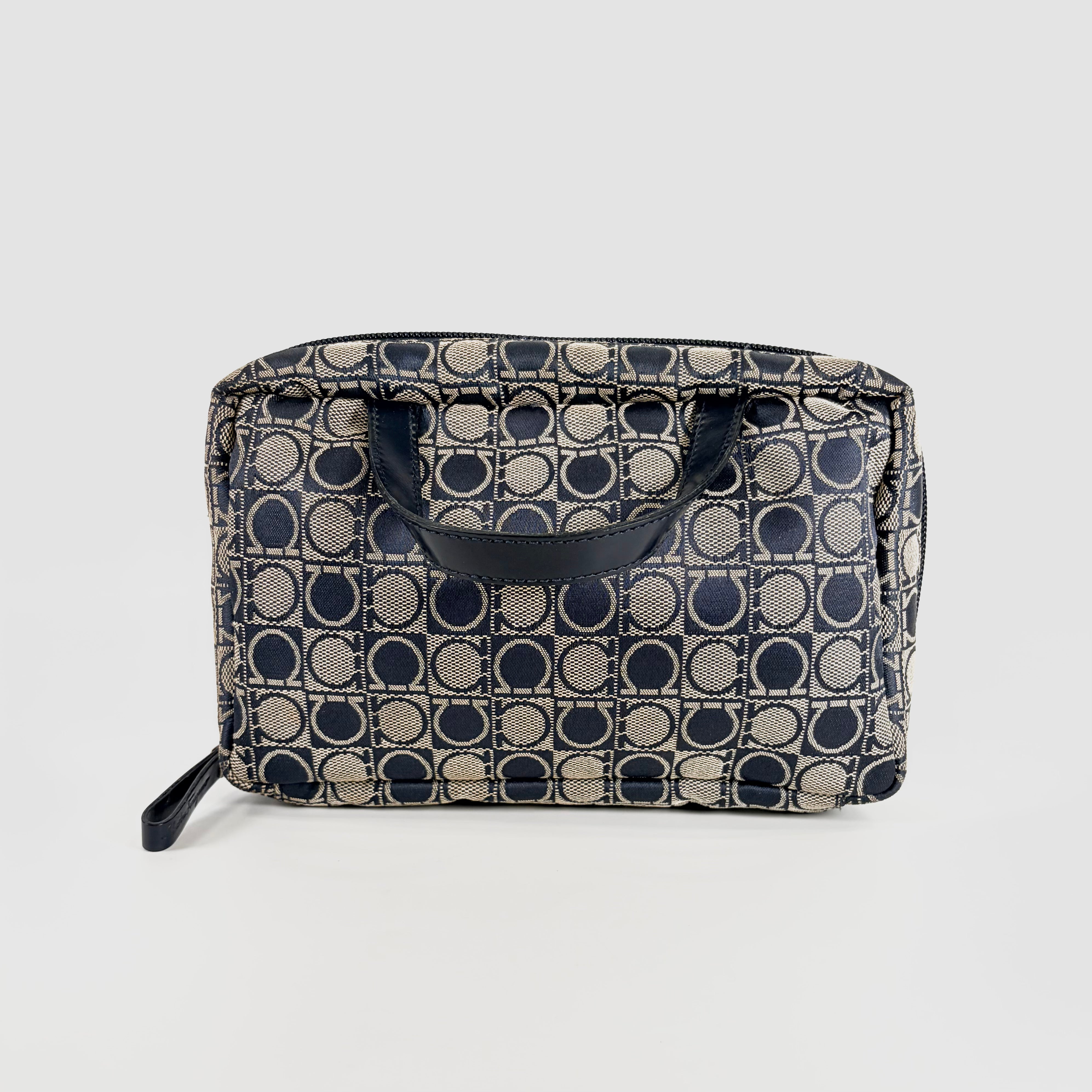 2607 secondhand Ferragamo Gancini canvas hand bag