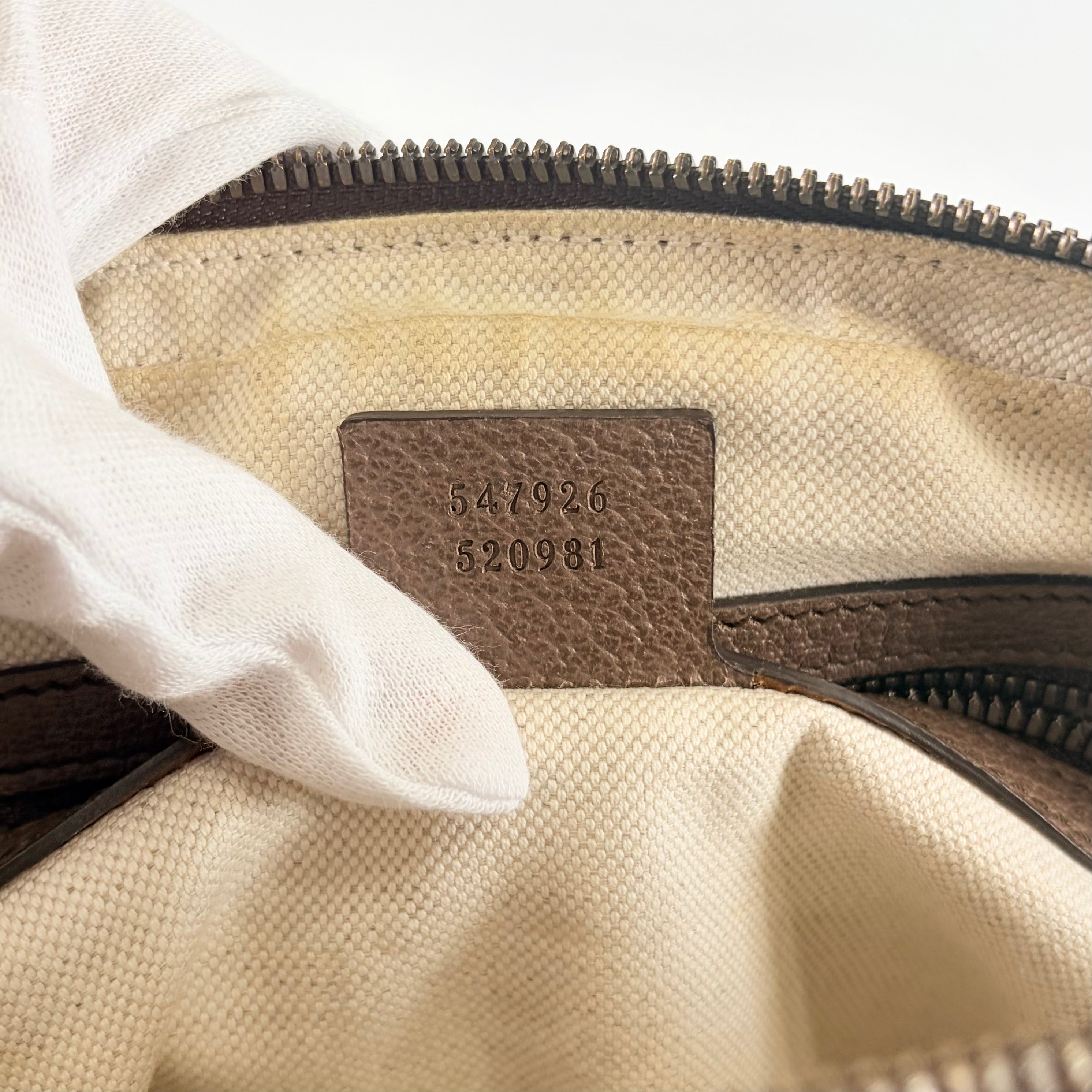 2605 secondhand GUCCI GG Supreme Ophidia PVC× leather Shoulder bag beige 547926