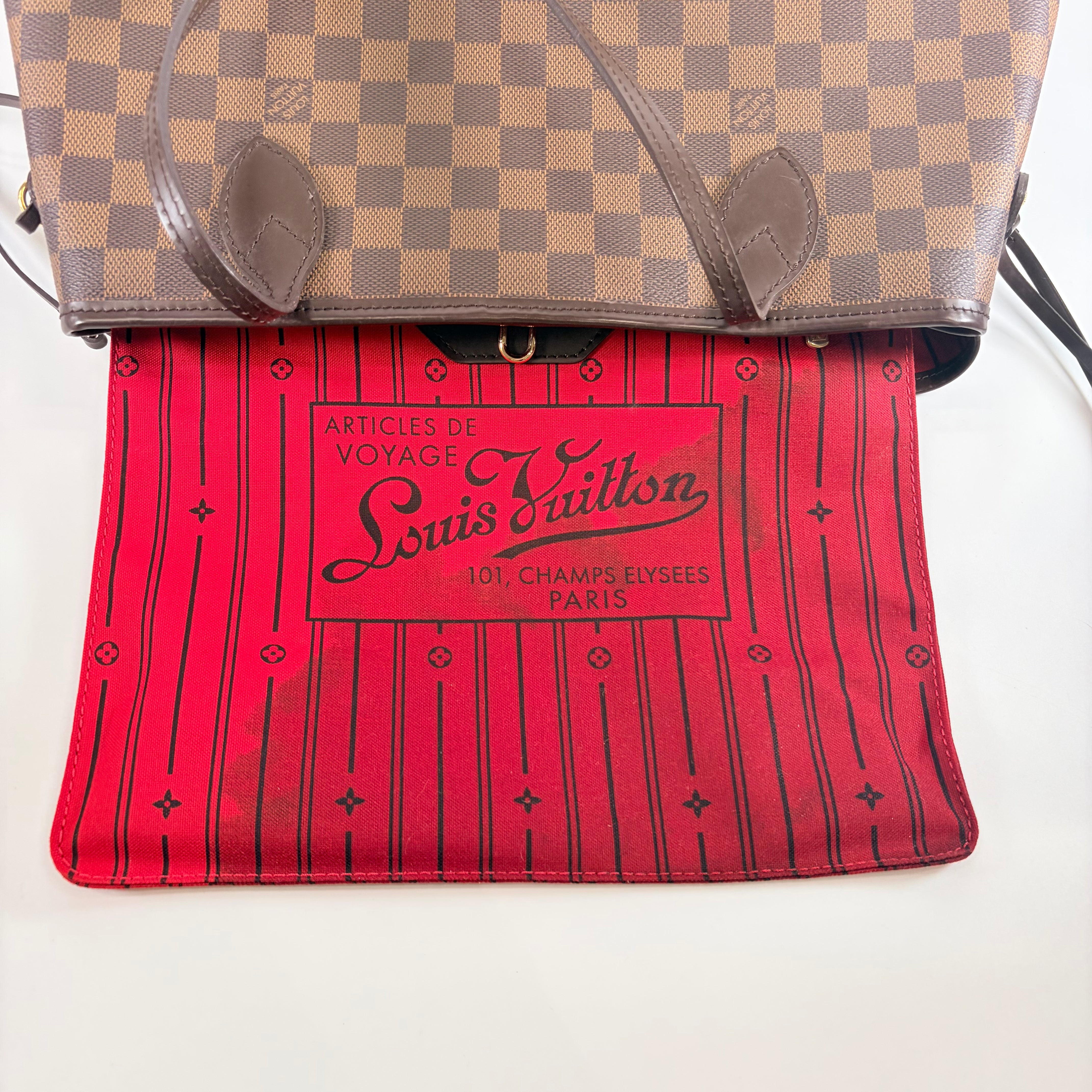 2607 secondhand LV Damier Neverfull GM N51106 TH0068 Brown