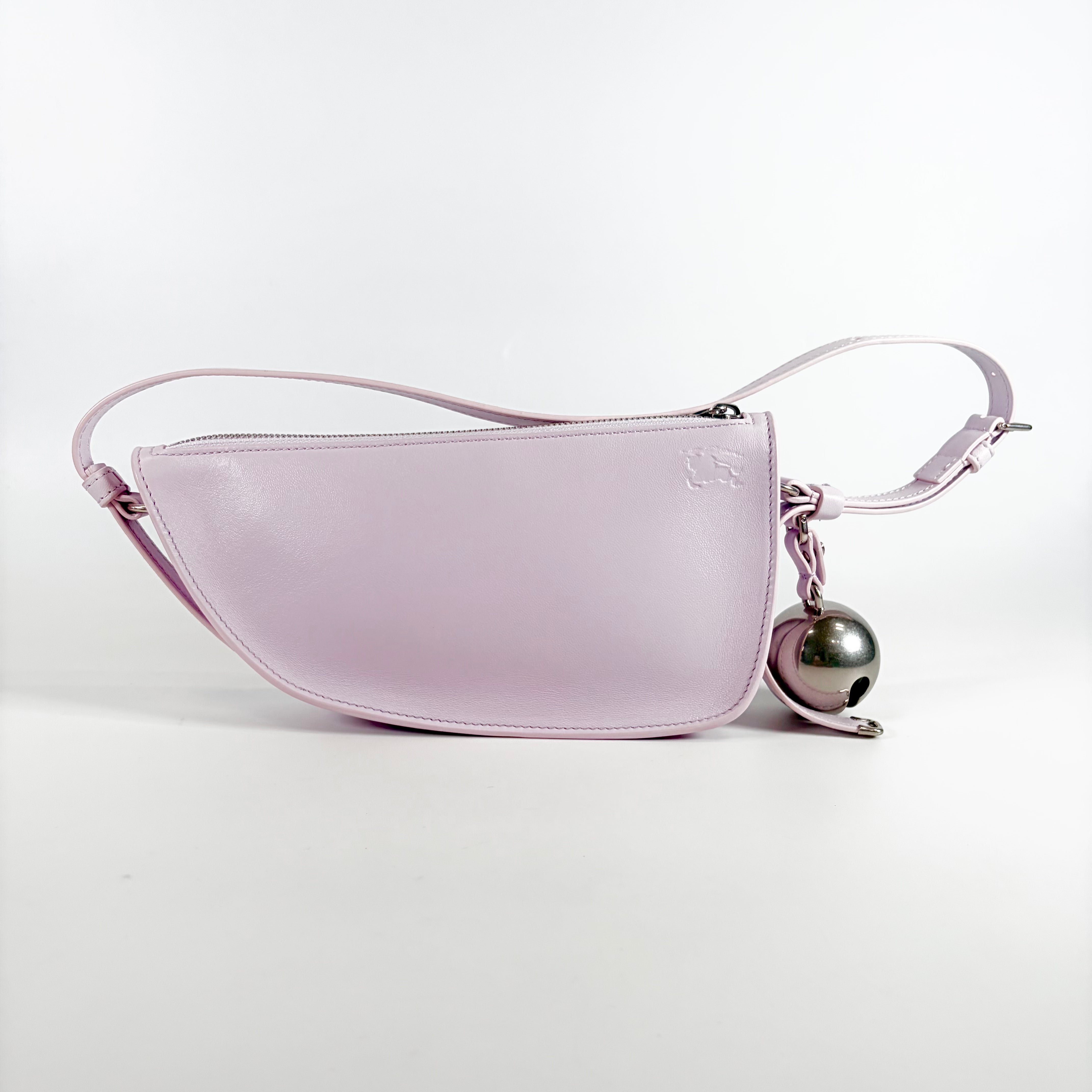 2606 secondhand BURBERRY leather Shoulder bag purple
