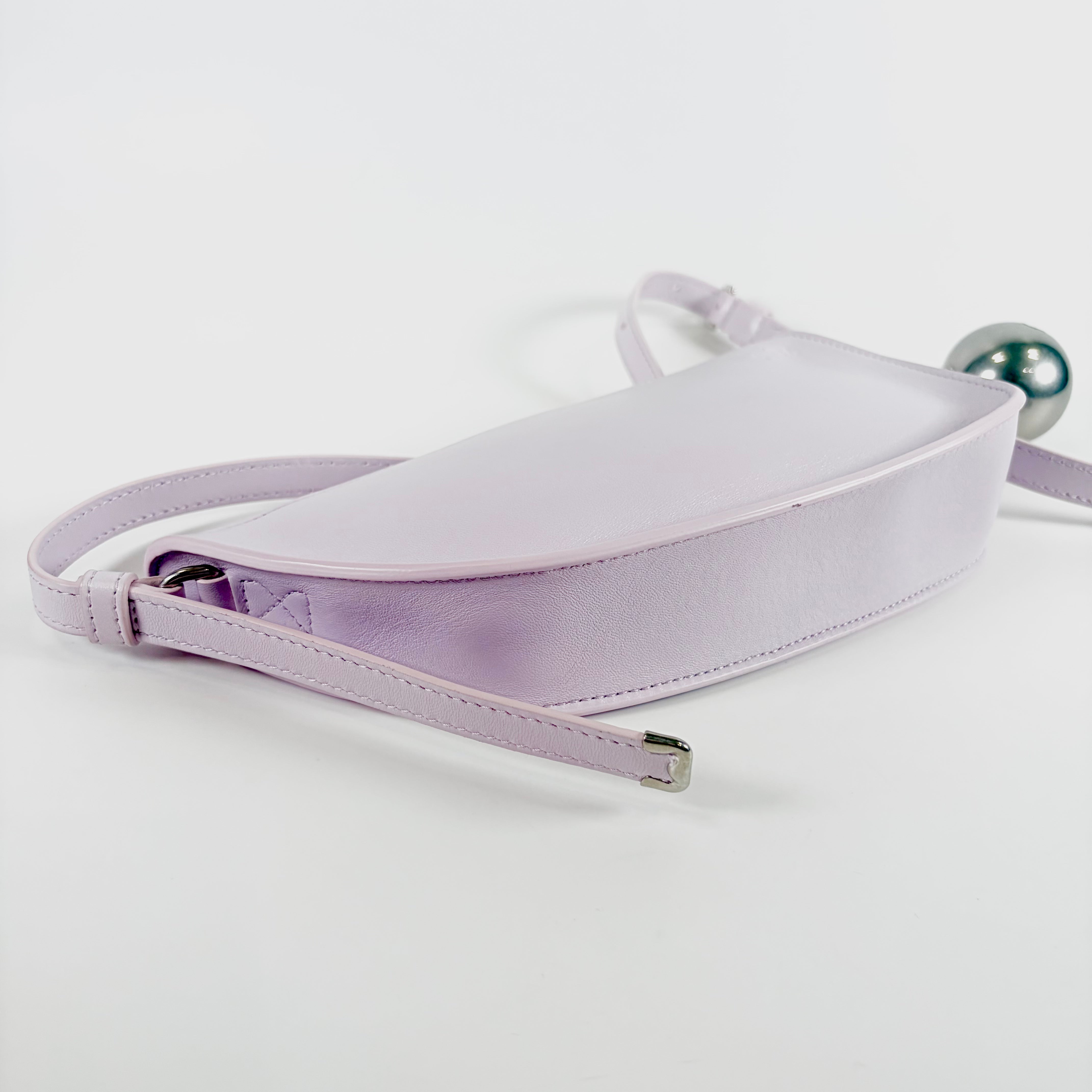 2606 secondhand BURBERRY leather Shoulder bag purple