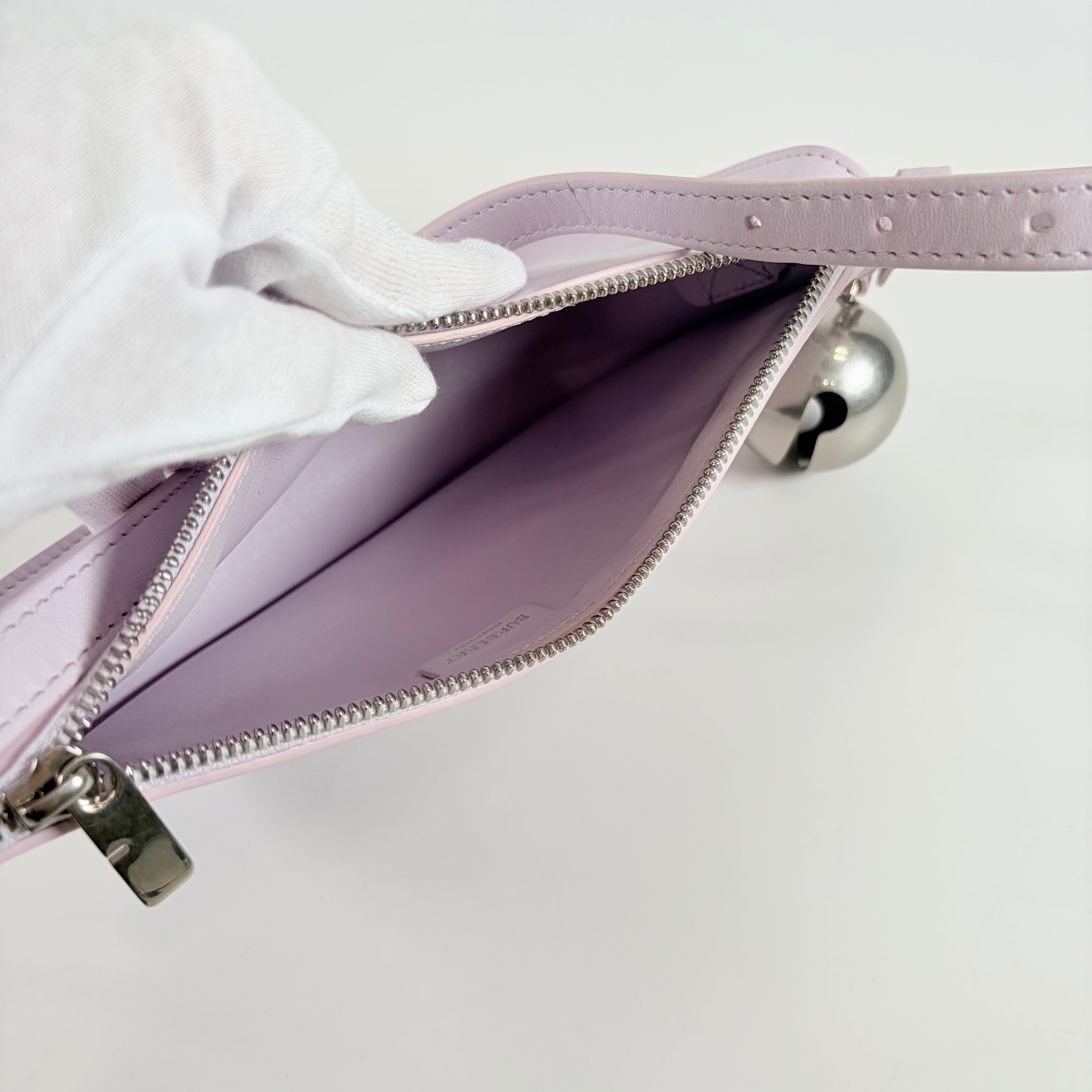 2606 secondhand BURBERRY leather Shoulder bag purple