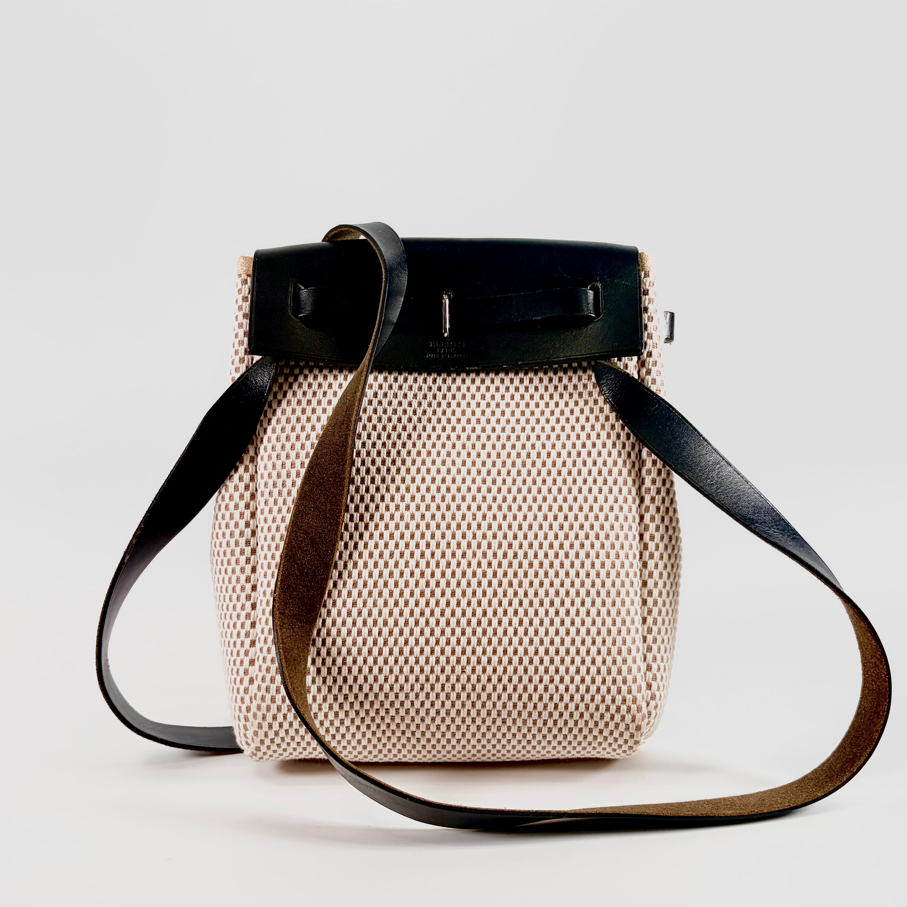 Hermes Herbag PM Canvas & Leather Shoulder Bag