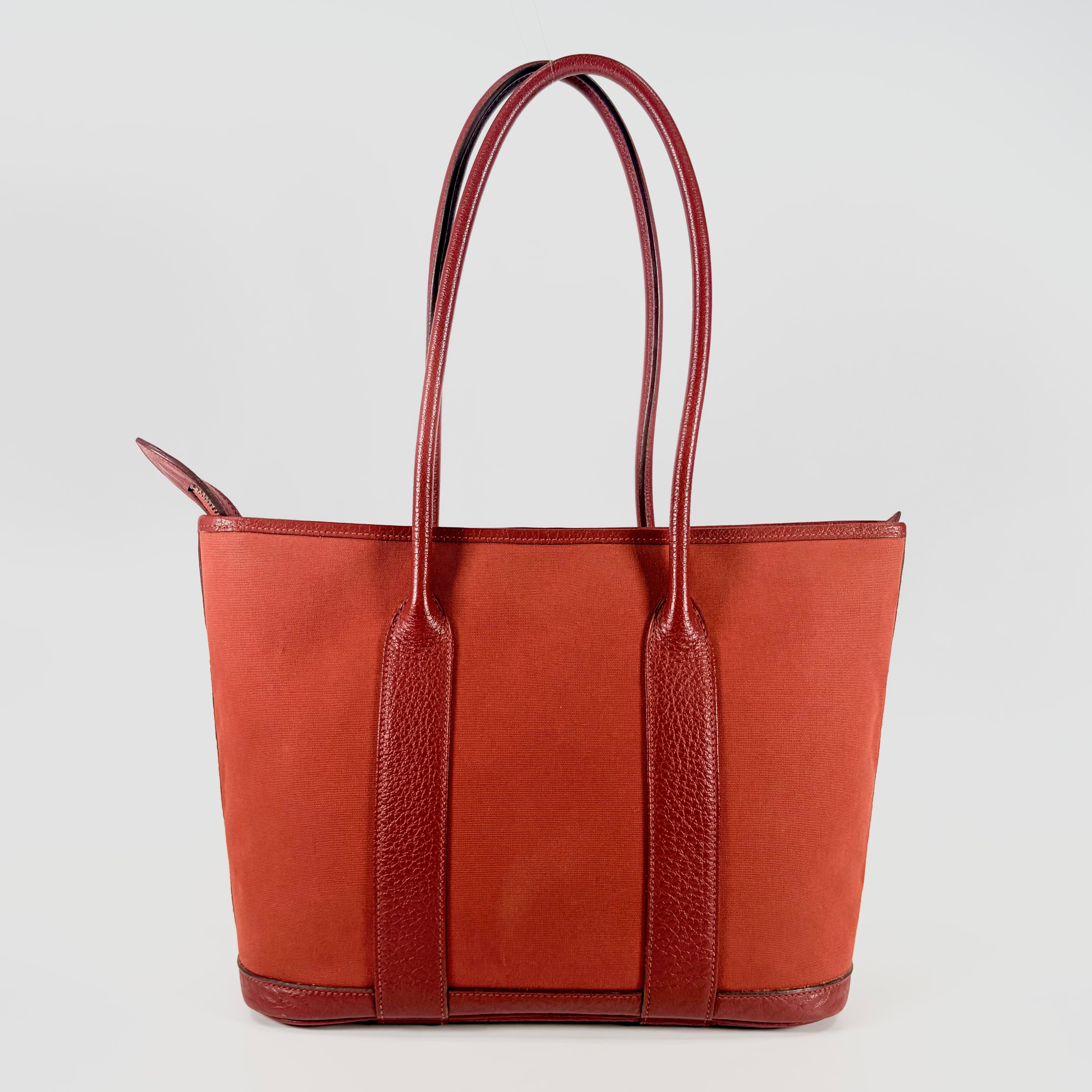 2605 secondhand HERMES Toile Officier De Zip PM Rouge Kazak