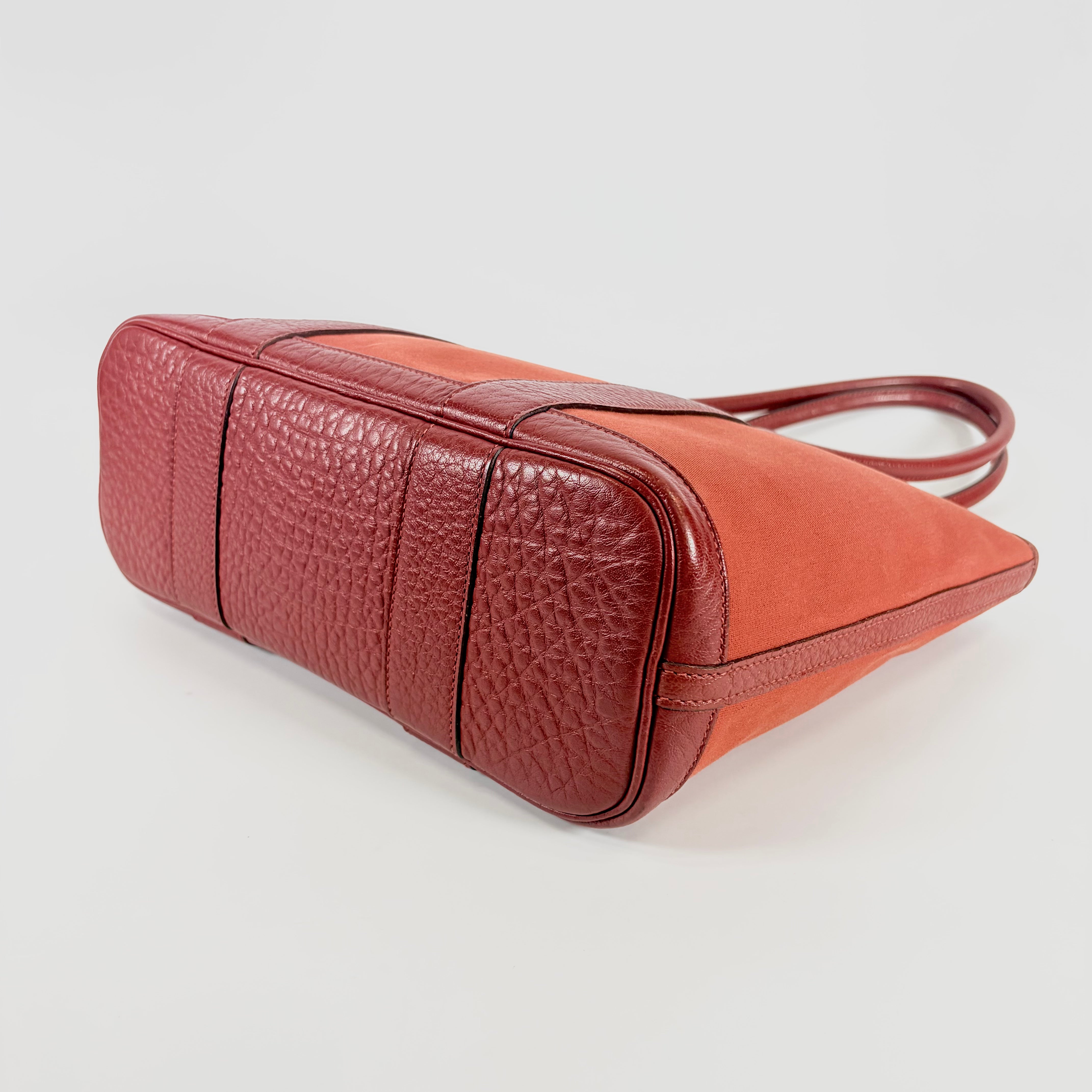 2605 secondhand HERMES Toile Officier De Zip PM Rouge Kazak