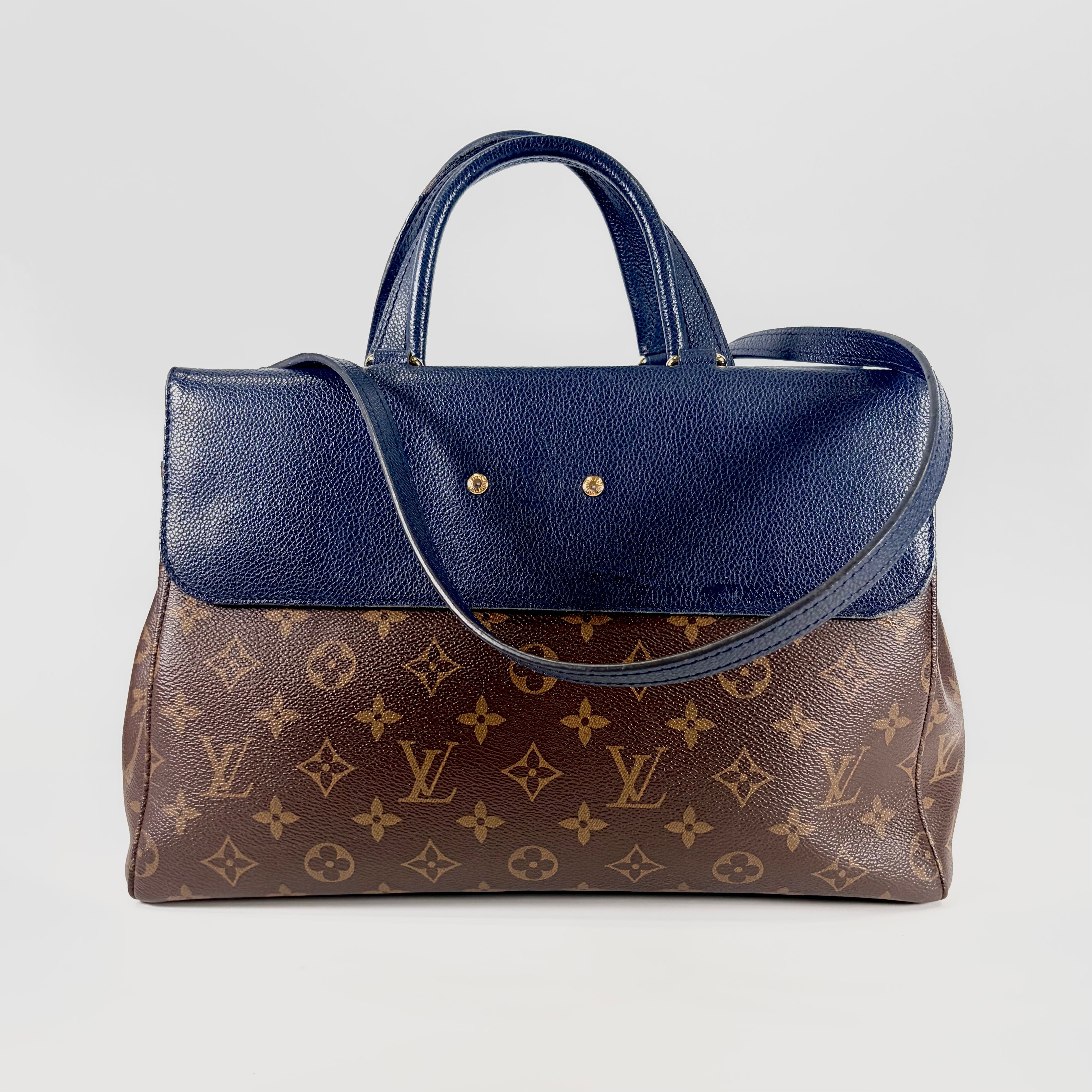 2606 secondhand LV Venus Monogram Canvas & Navy Leather Bag