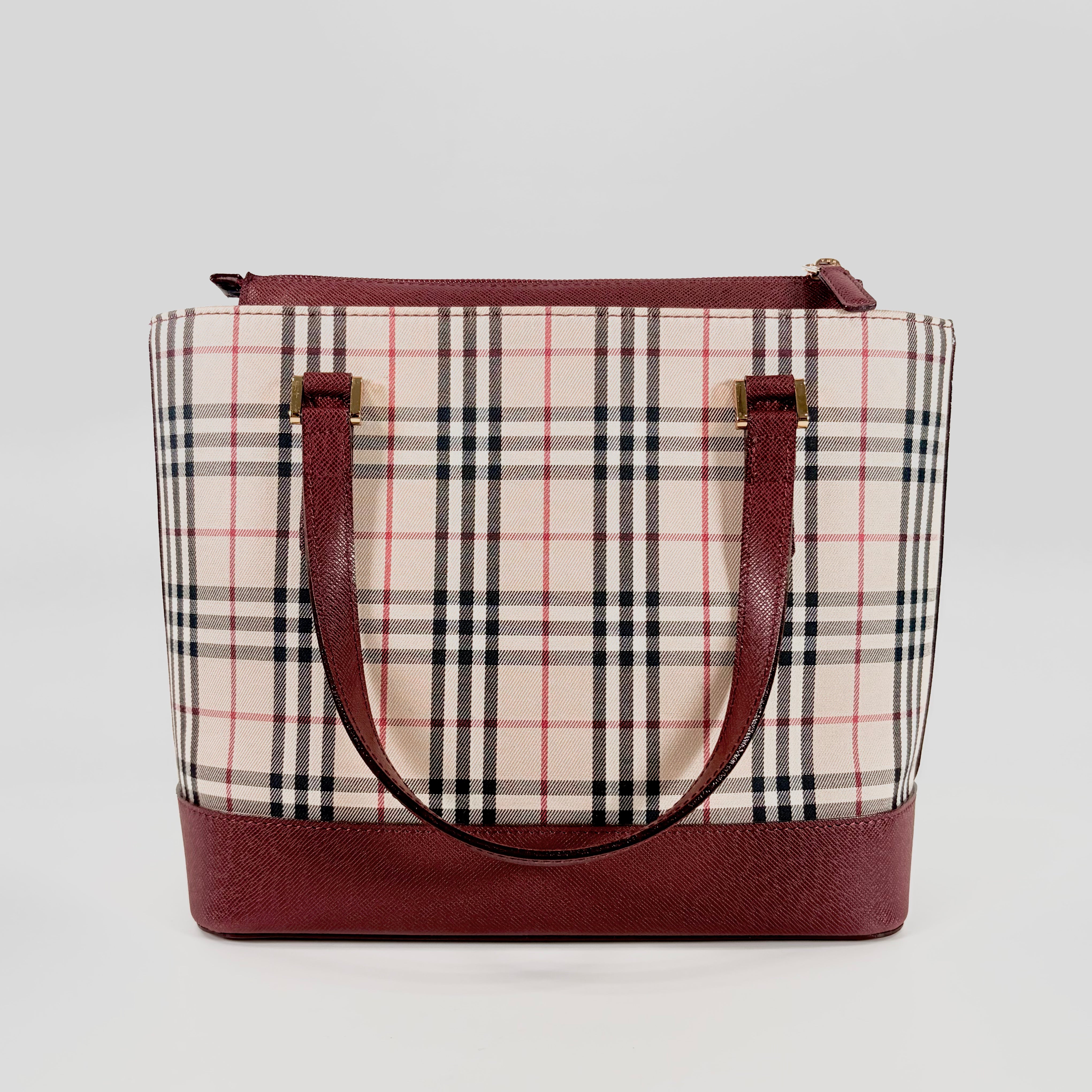 2606 secondhand BURBERRY check hand bag