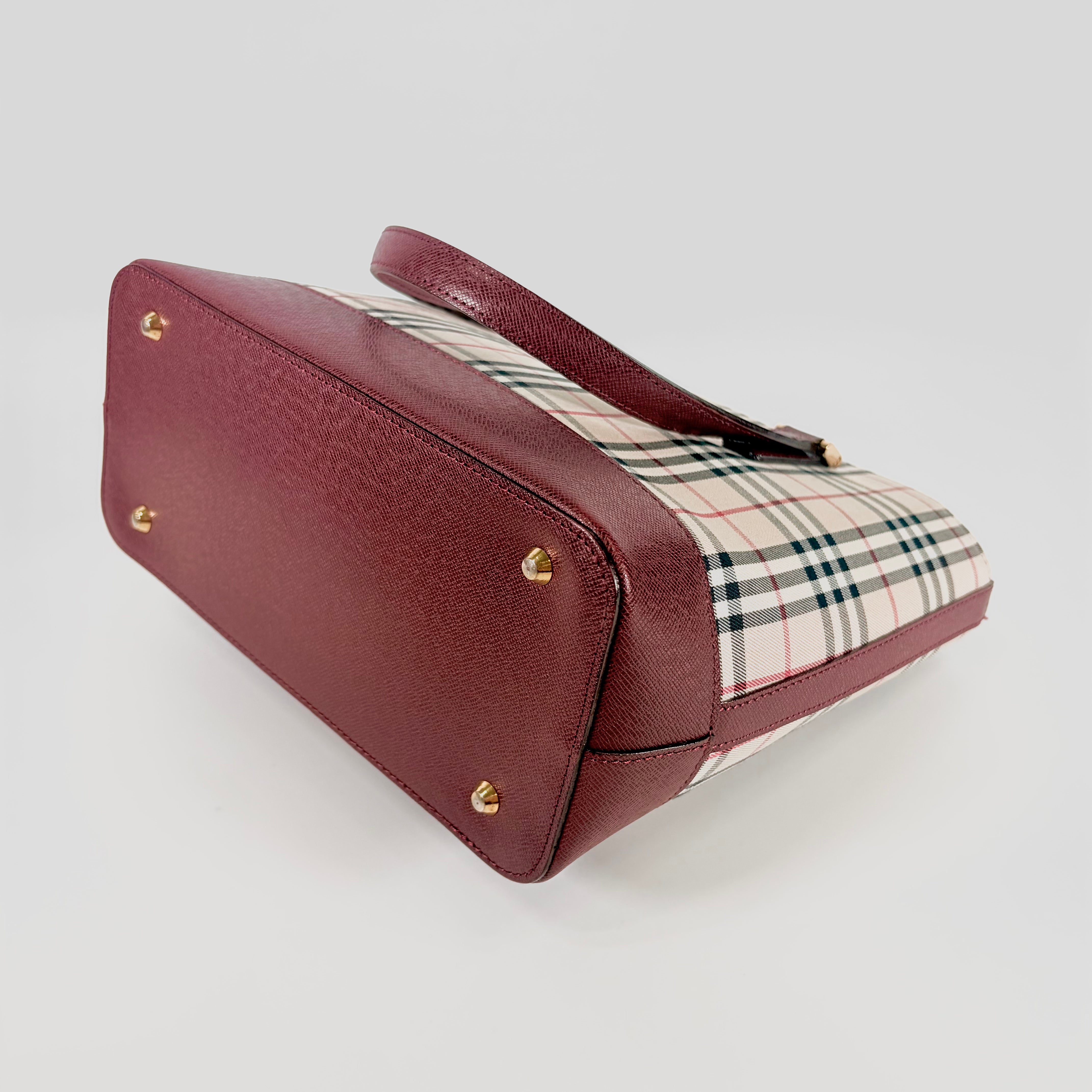 2606 secondhand BURBERRY check hand bag
