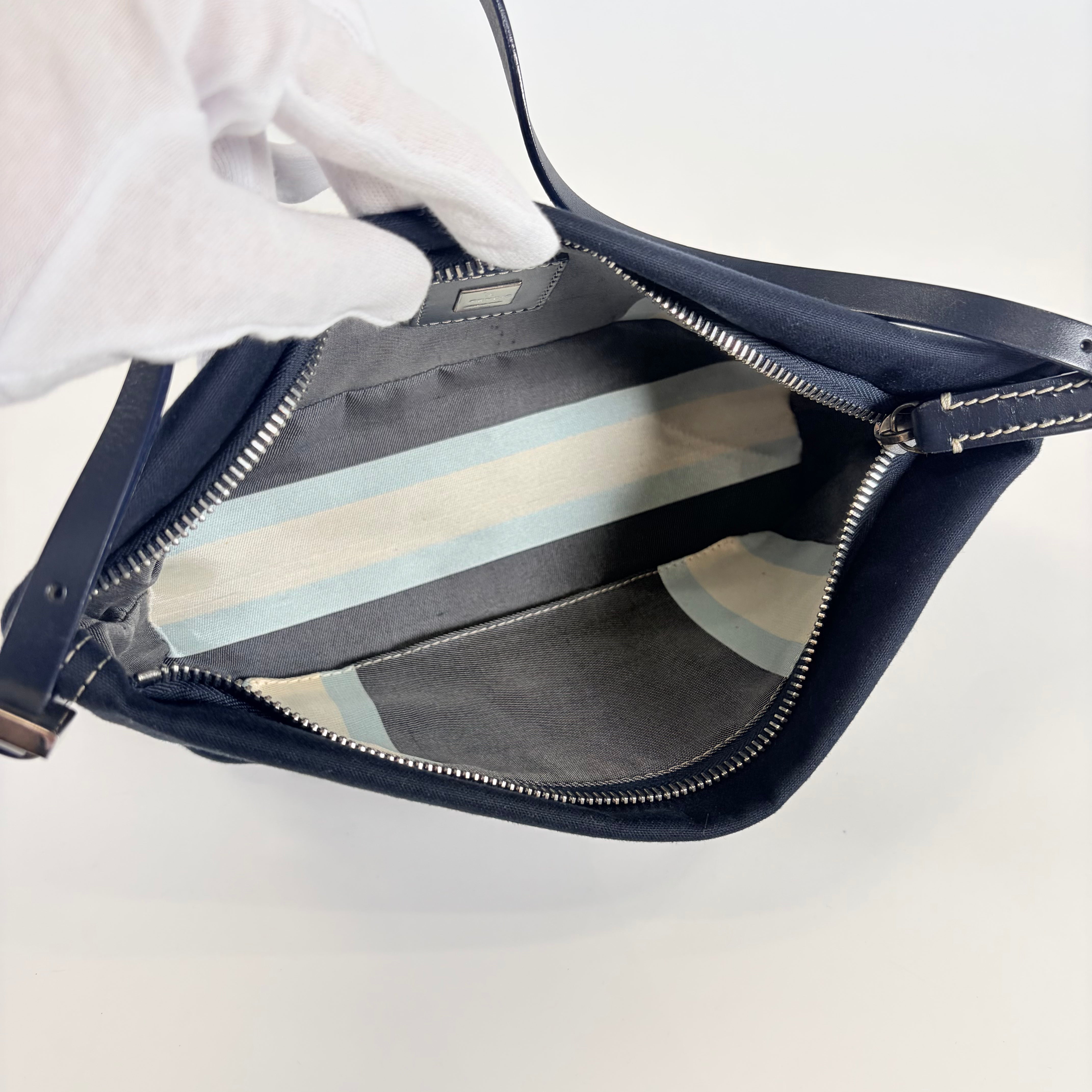 2607 secondhand FENDI brand bag accessories pouch Navy 49