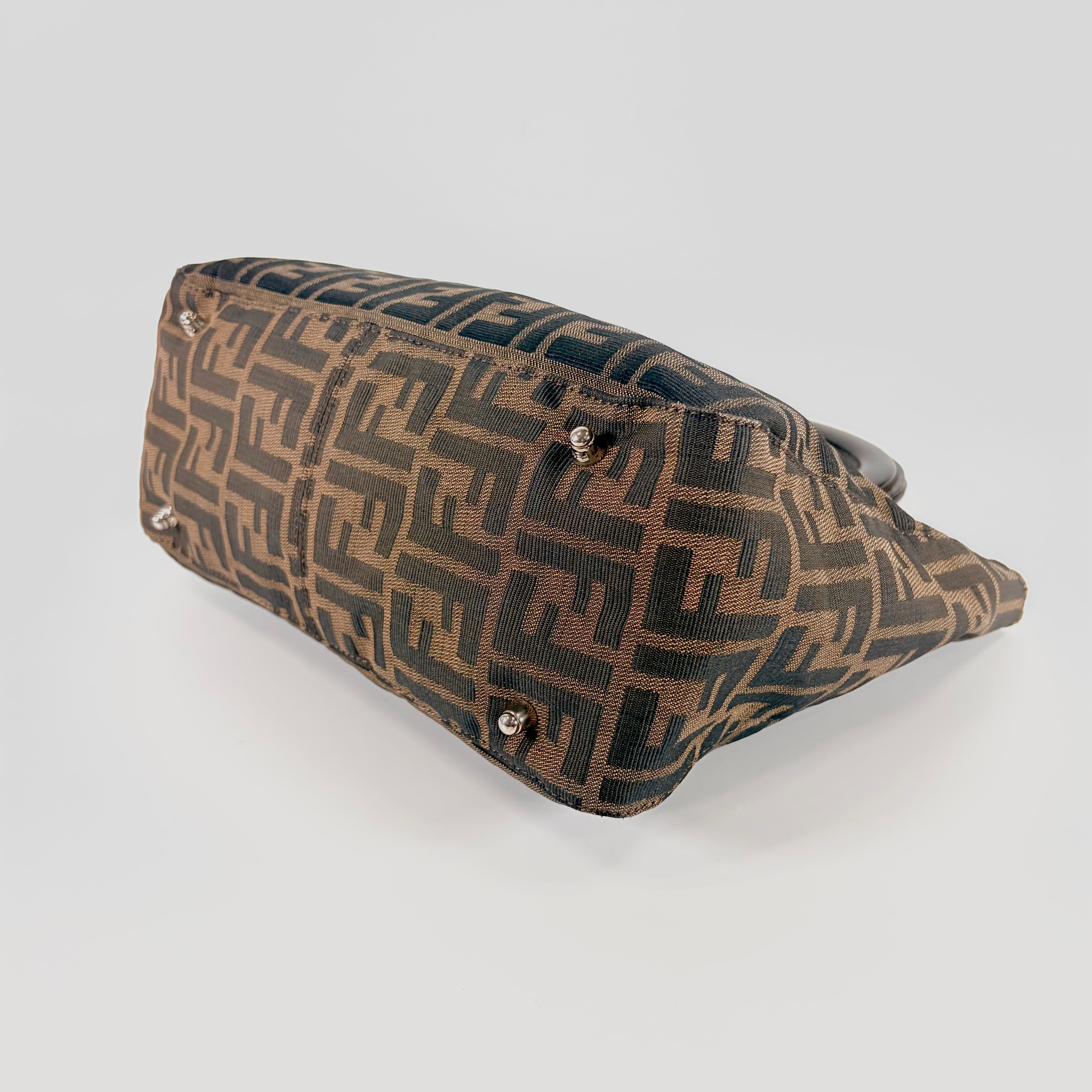 2606 secondhand Fendi Zucca Canvas Tote Bag Brown
