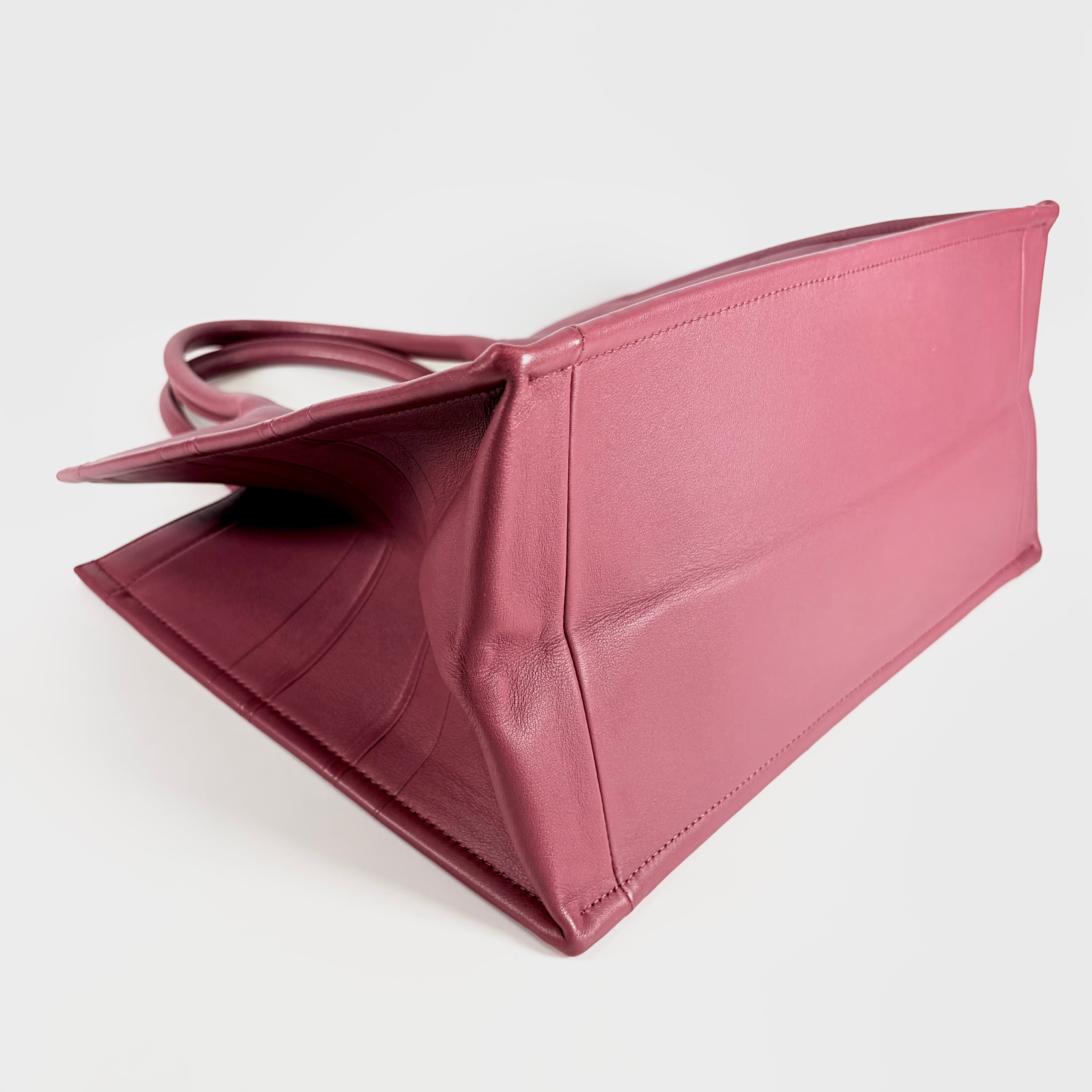 2607 secondhand CD ※ Separate exhibition M1296ZGSB Book Tote medium Wine Red calf The