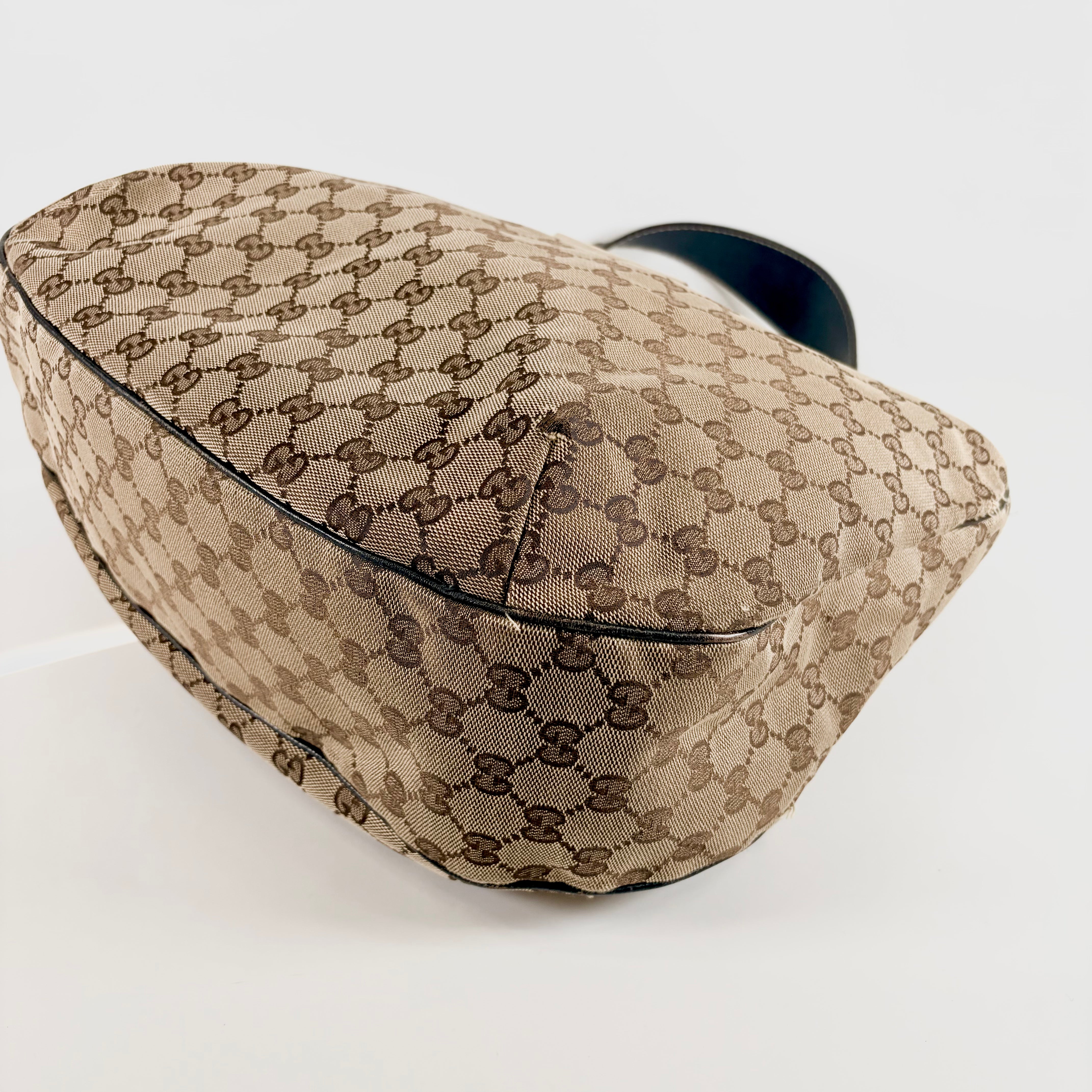 2607 secondhand GUCCI Web GG Canvas Hobo Shoulder Bag