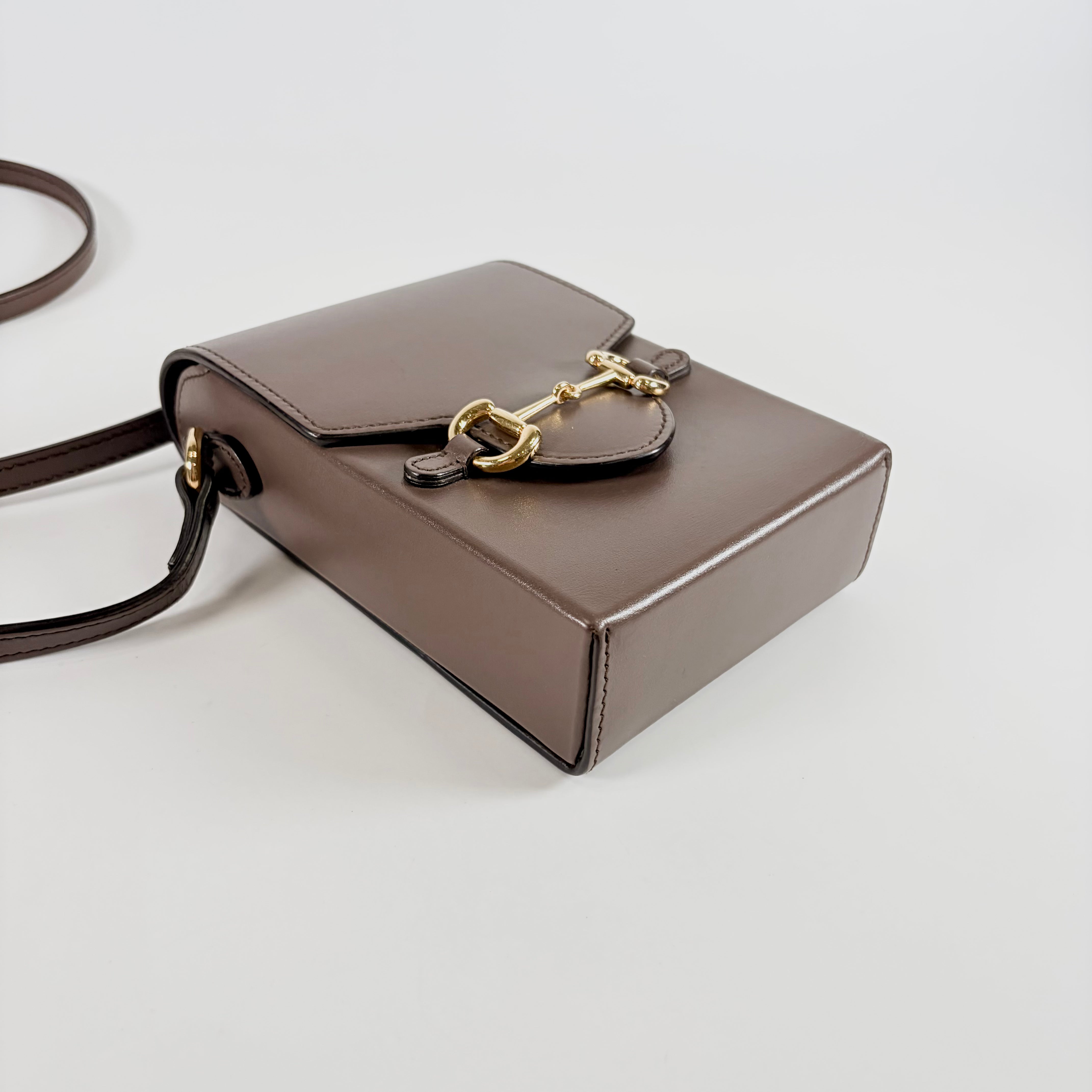 2607 secondhand GUCCI 625615 Horsebit Shoulder bag Brown leather 416