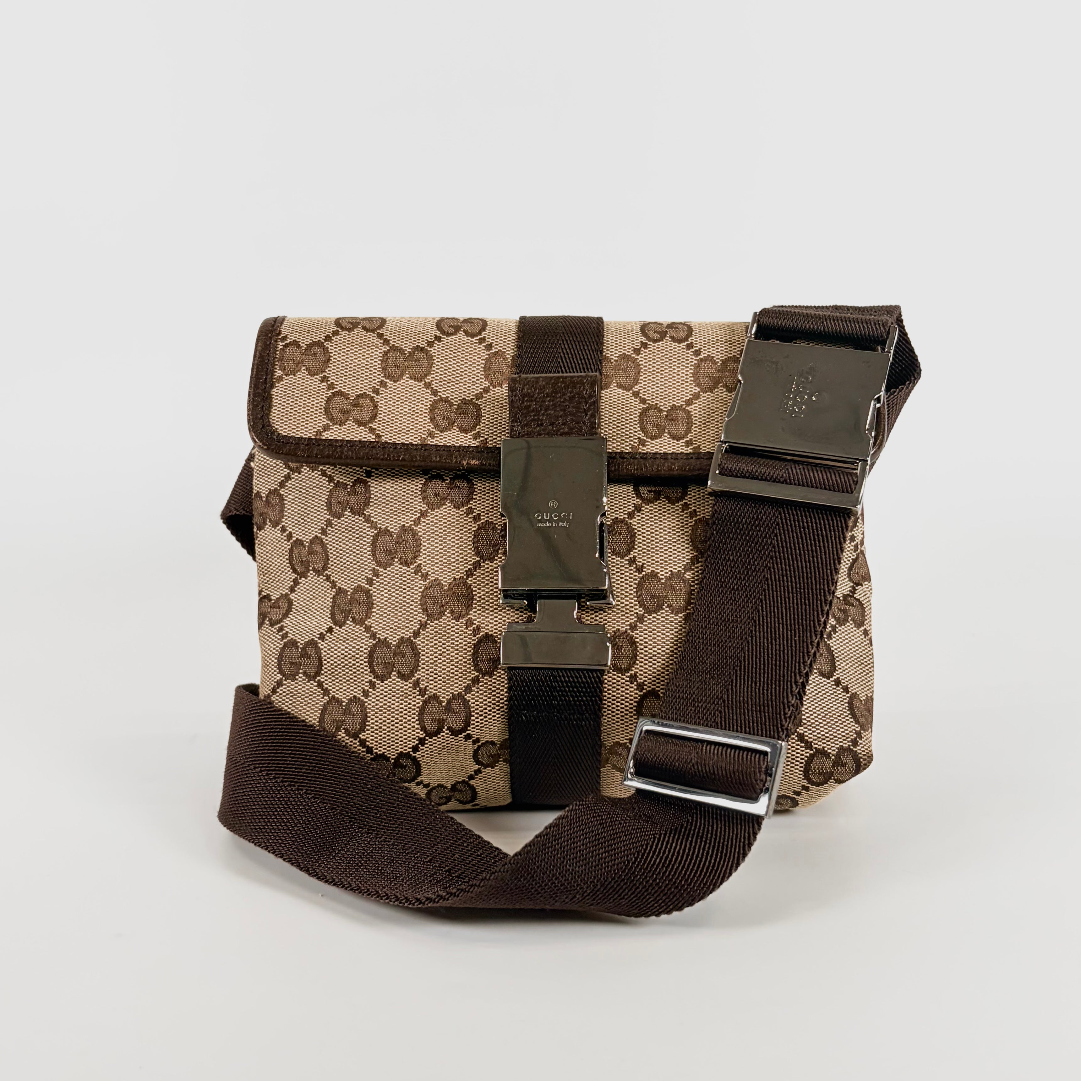 2607 secondhand GUCCI GG canvas 131236 Waist Brown