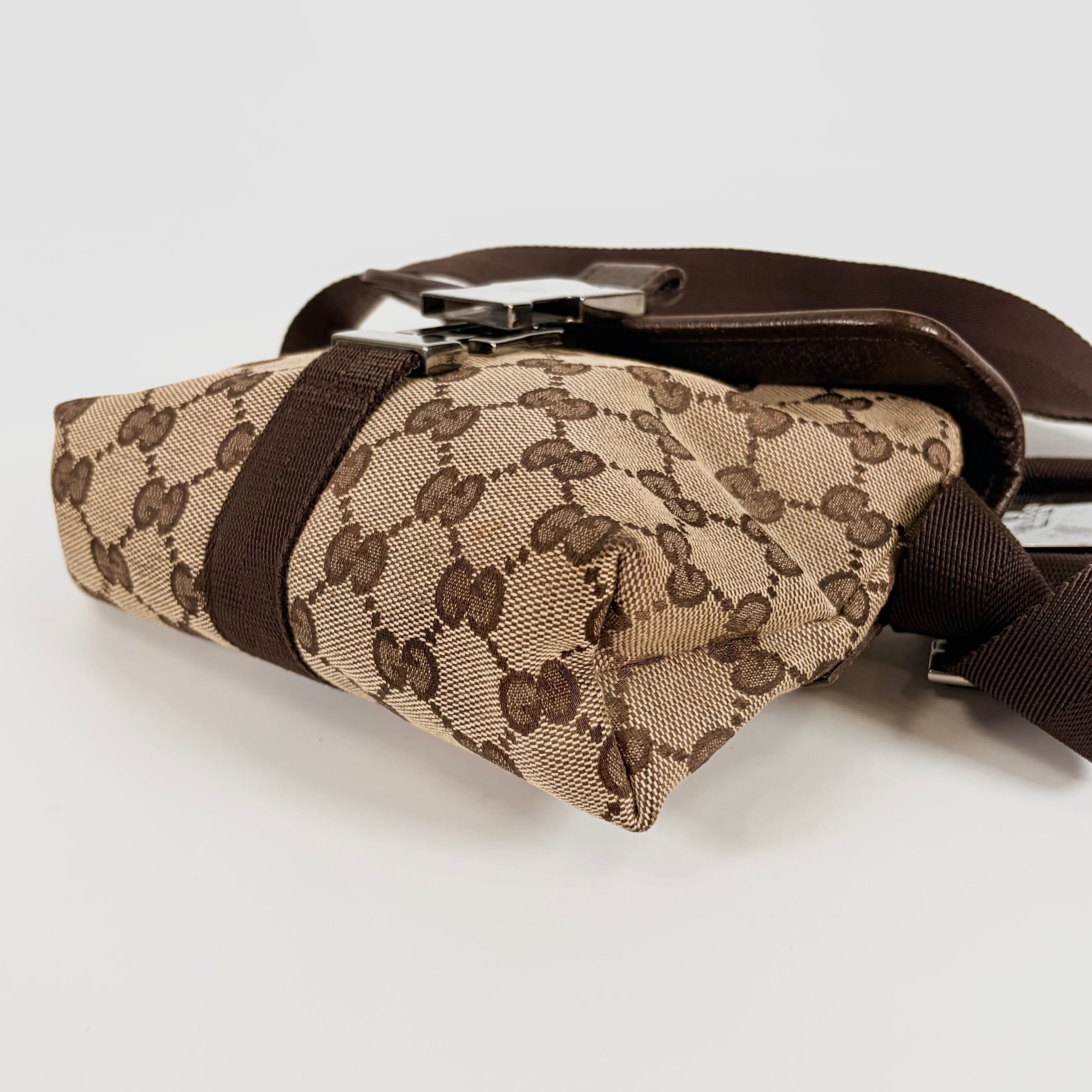 2607 secondhand GUCCI GG canvas 131236 Waist Brown
