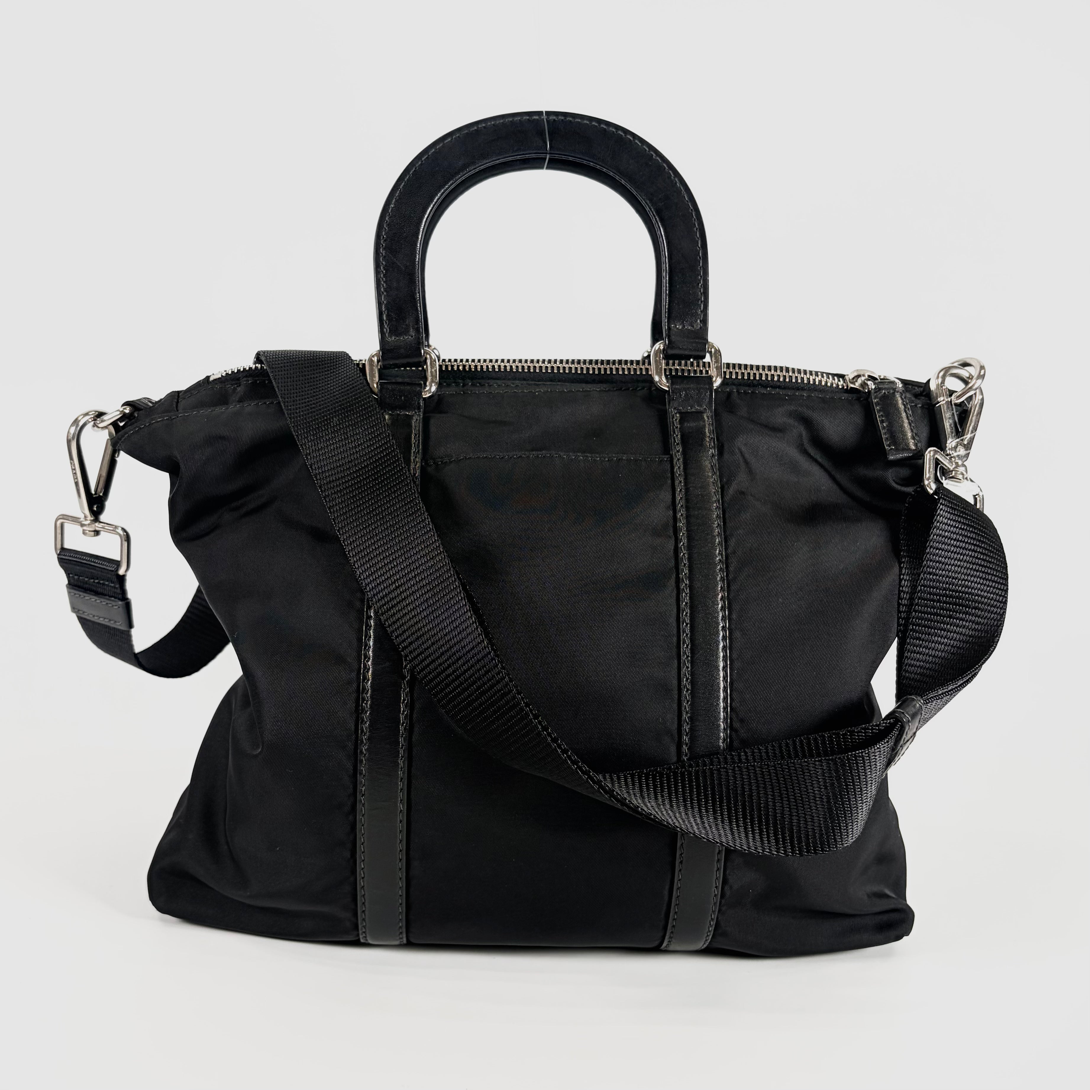 2607 secondhand PRADA 2WAY hand bag black
