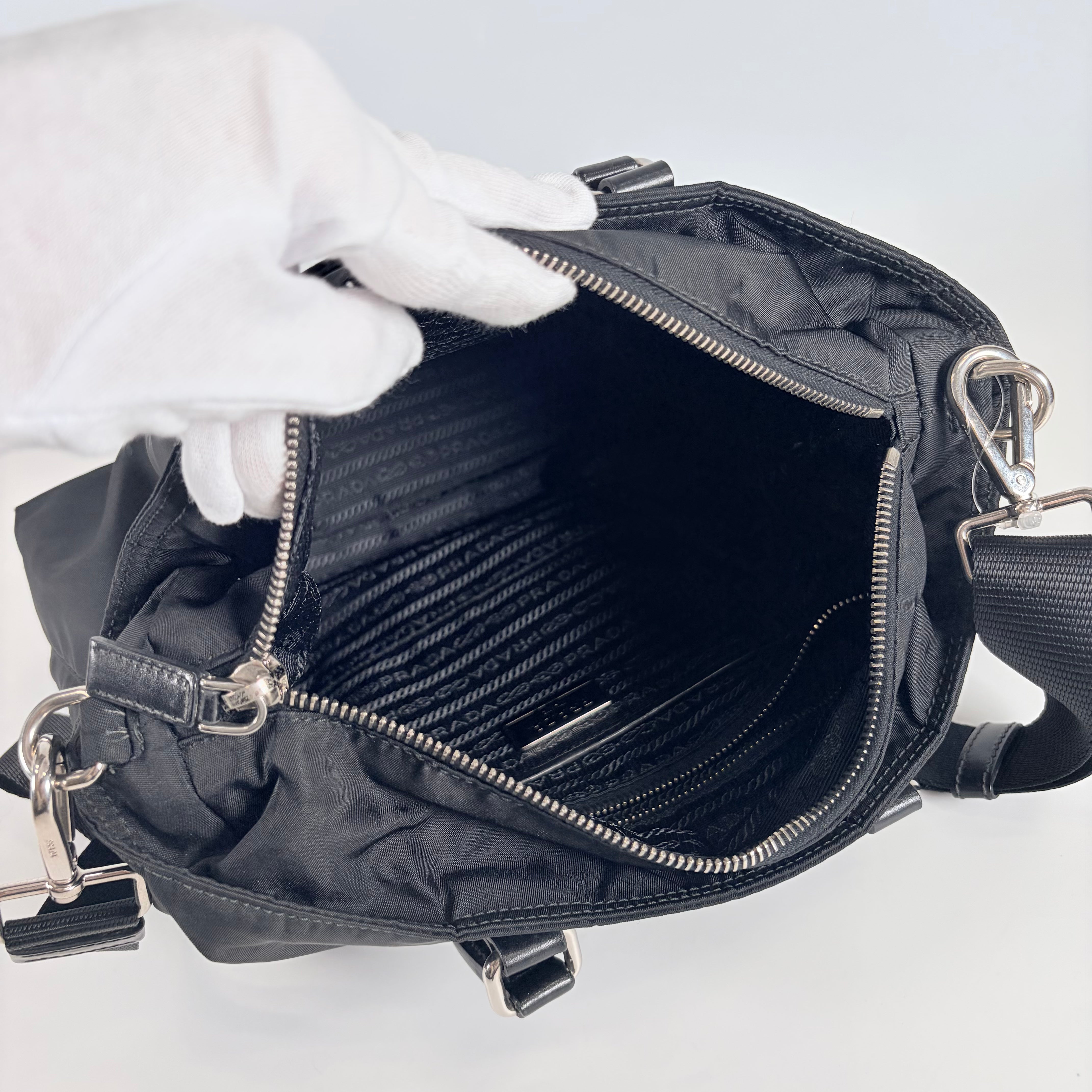 2607 secondhand PRADA 2WAY hand bag black