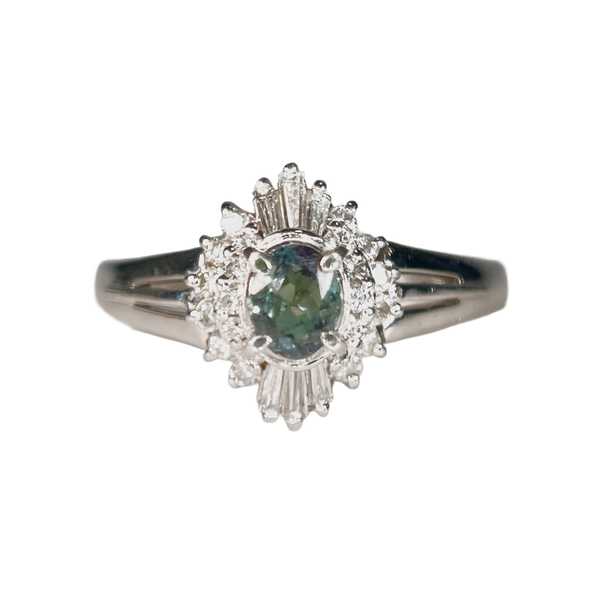2511 Ring Pt900 Size 14.5 Alexandrite 0.24ct Diamond 0.31ct