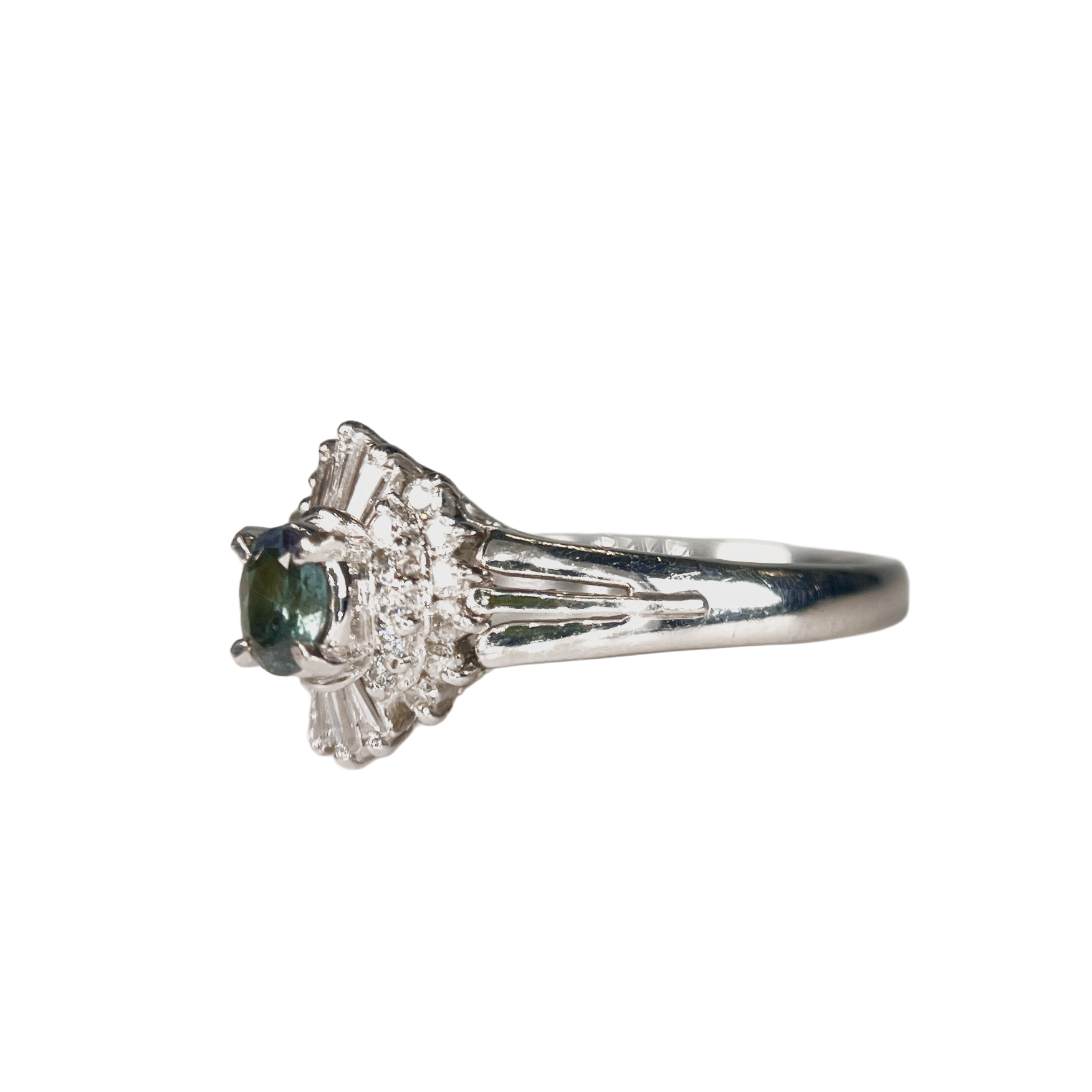 2511 Ring Pt900 Size 14.5 Alexandrite 0.24ct Diamond 0.31ct