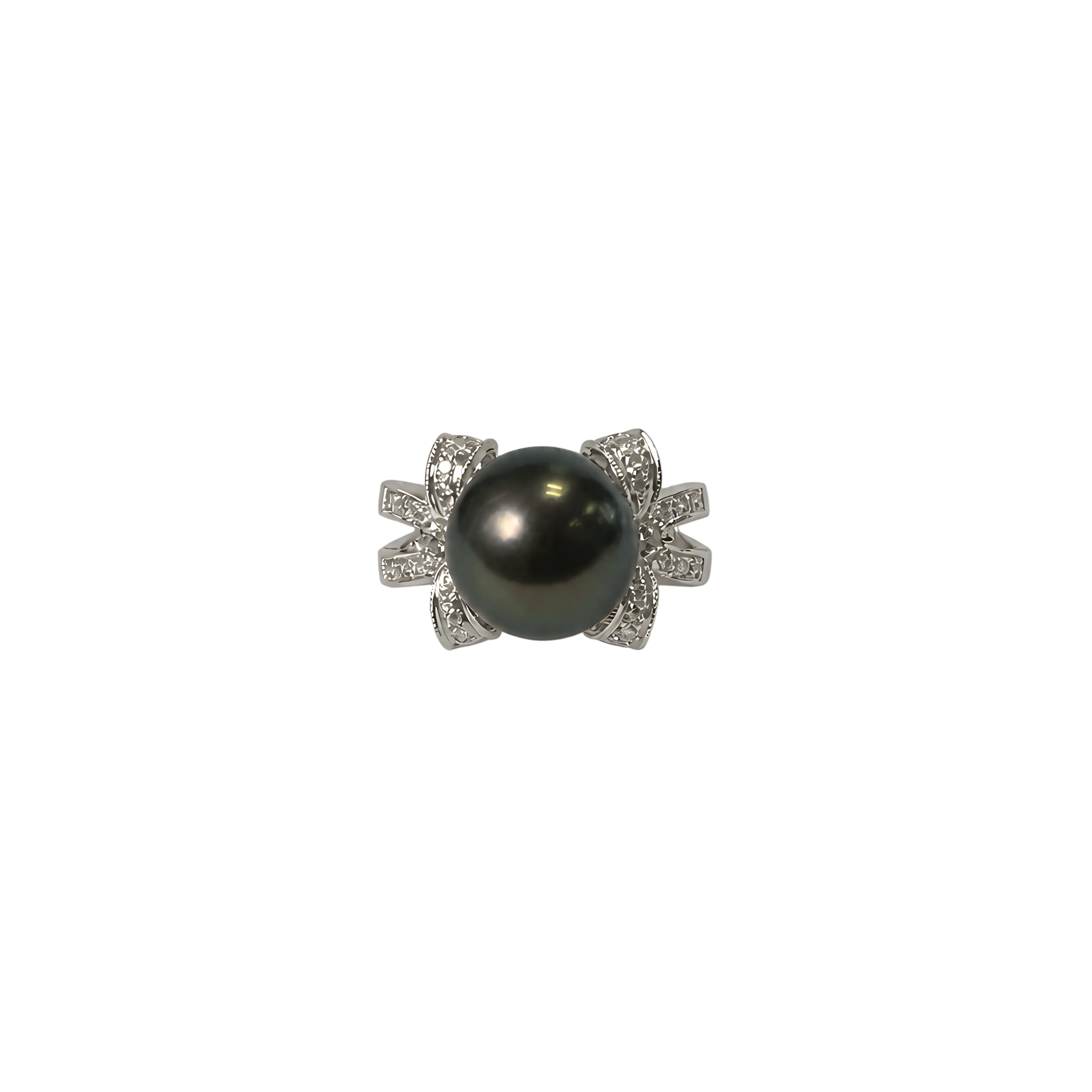 2608 secondhand 750 ring Pearl 11.9㎜/D0.39ct 9.9g #20(US9)