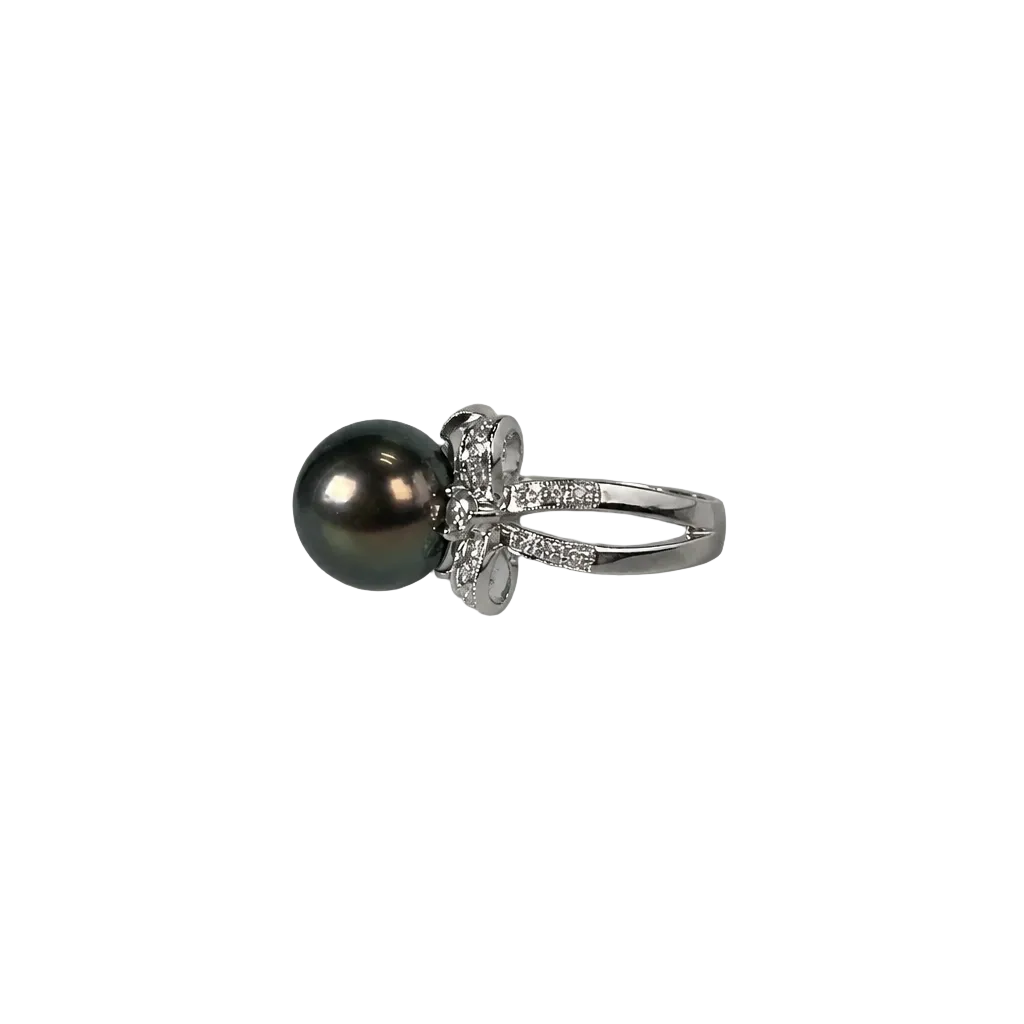 2608 secondhand 750 ring Pearl 11.9㎜/D0.39ct 9.9g #20(US9)