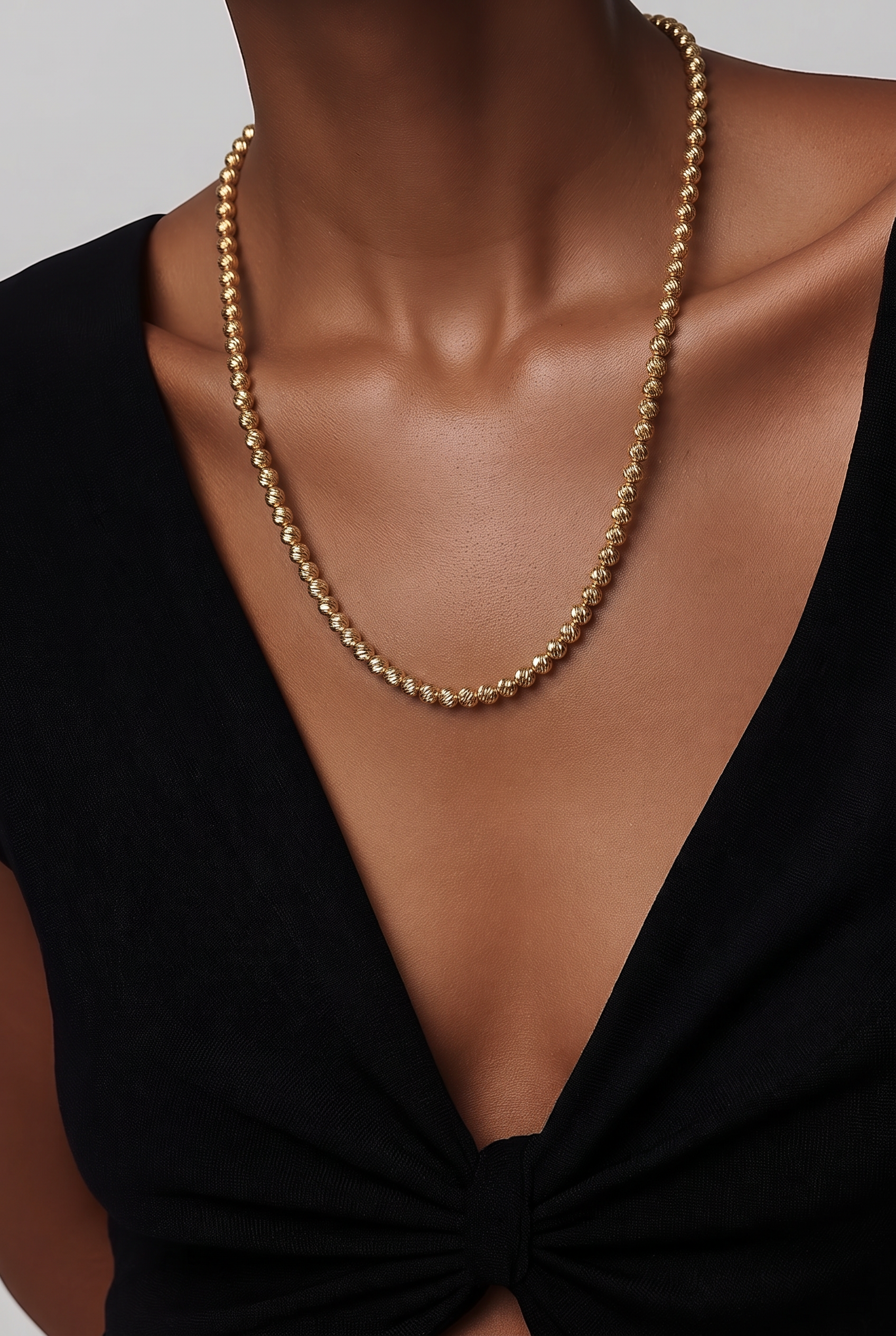 2608 secondhand K18YG mirror ball necklace Total 24.7g 46cm