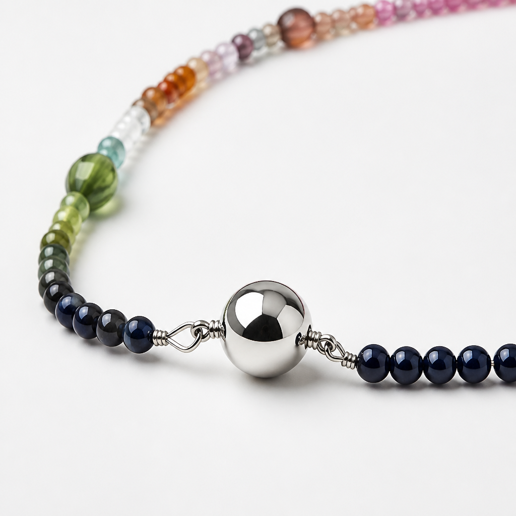 2608 secondhand Tourmaline necklace 42㎝ 10.8g