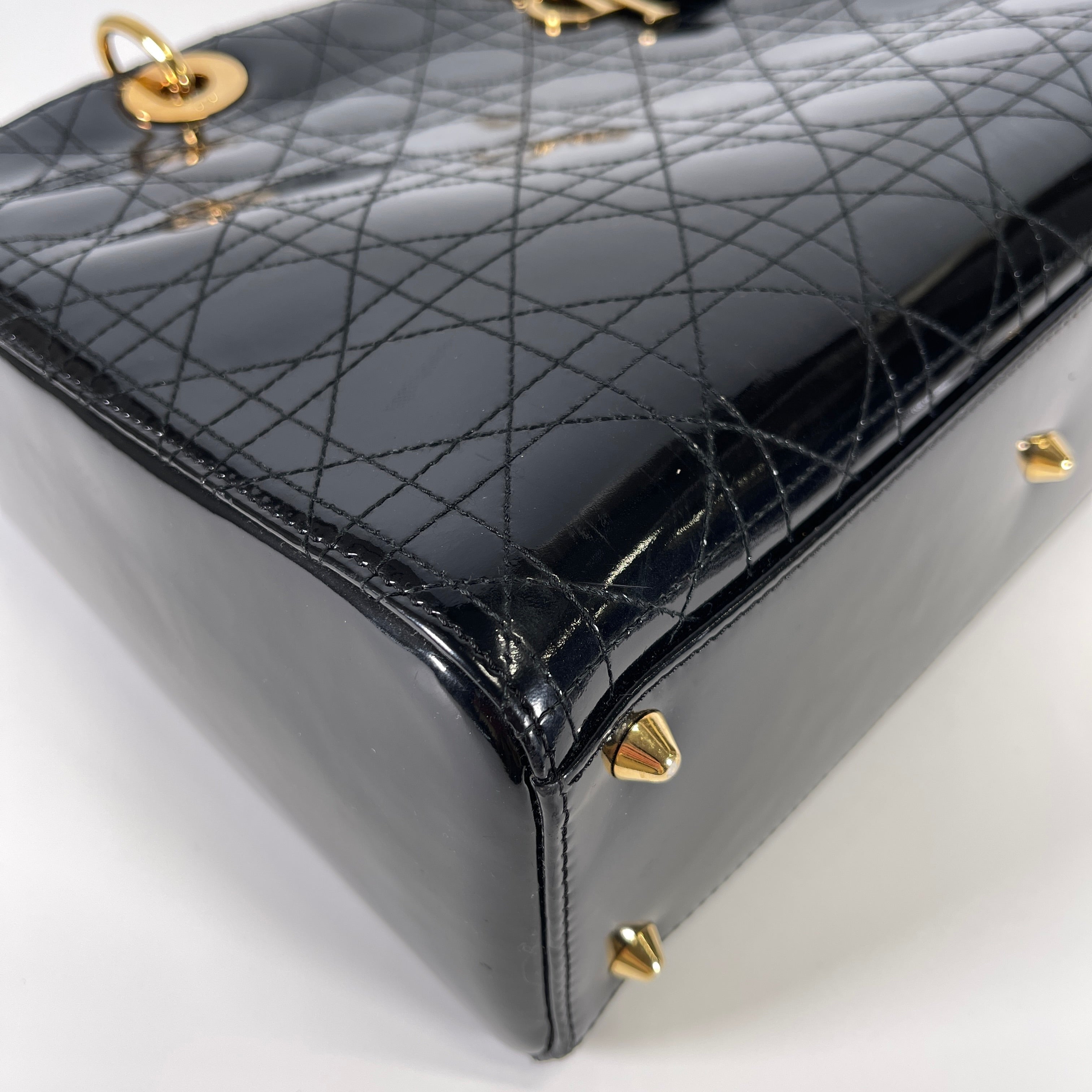 2604 secondhand CD Lady Dior Large patent