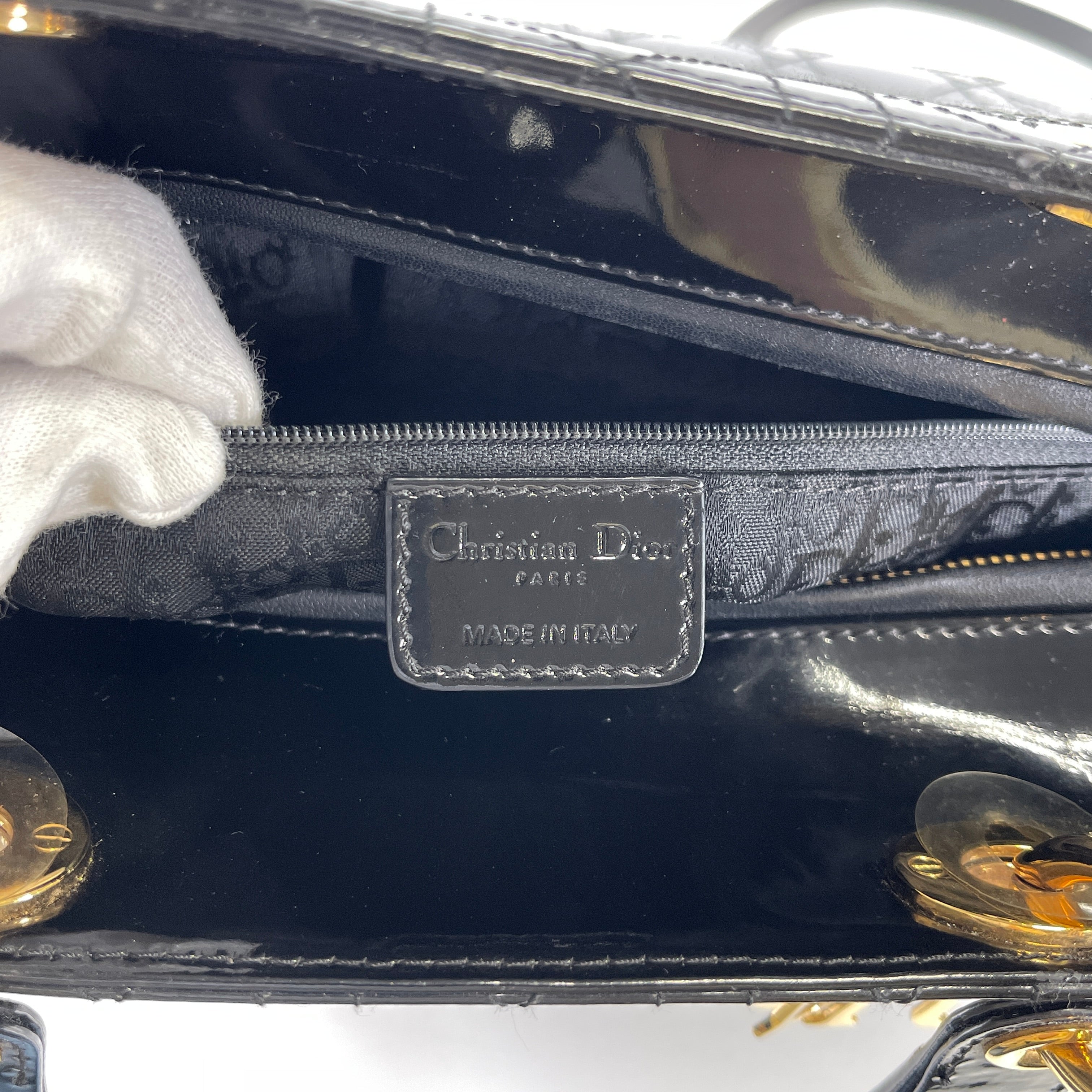 2604 secondhand CD Lady Dior Large patent