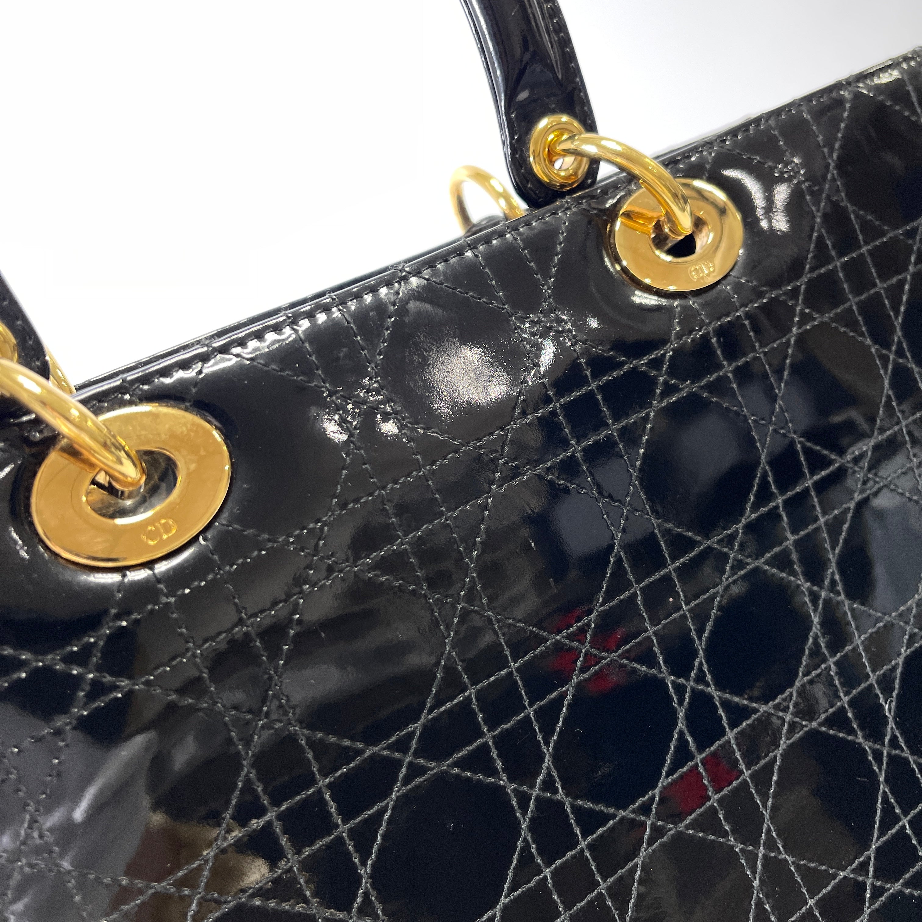 2604 secondhand CD Lady Dior Large patent