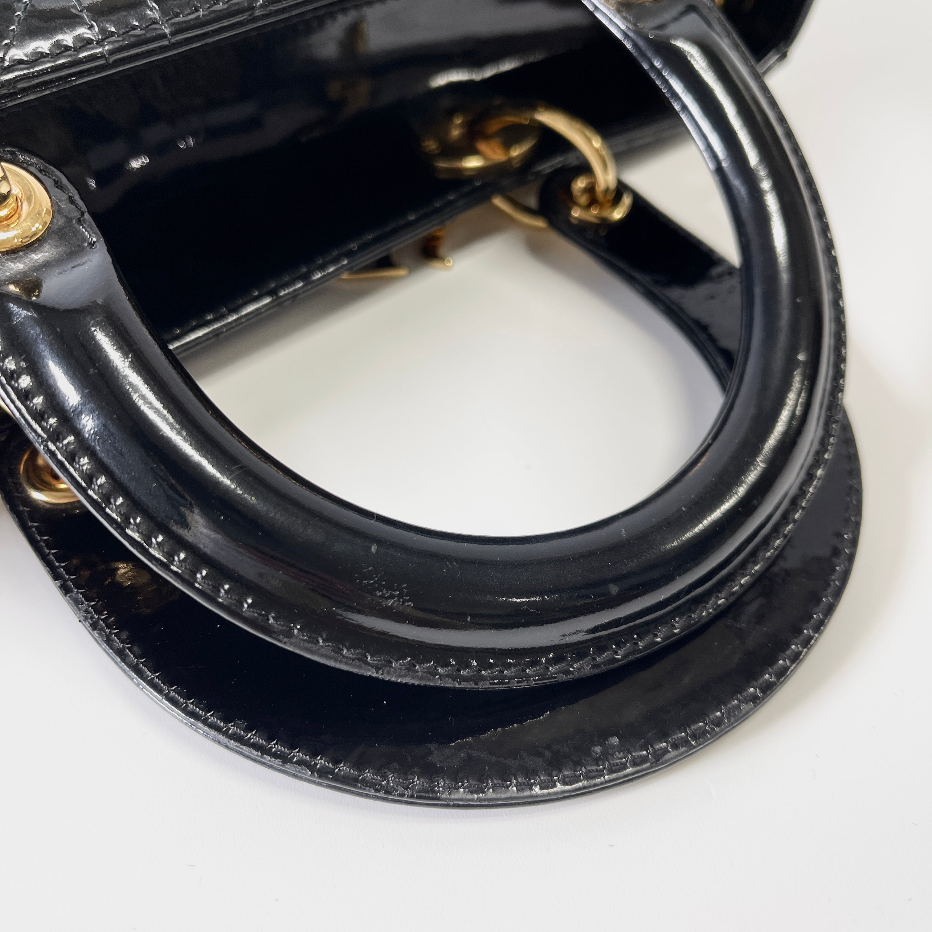 2604 secondhand CD Lady Dior Large patent