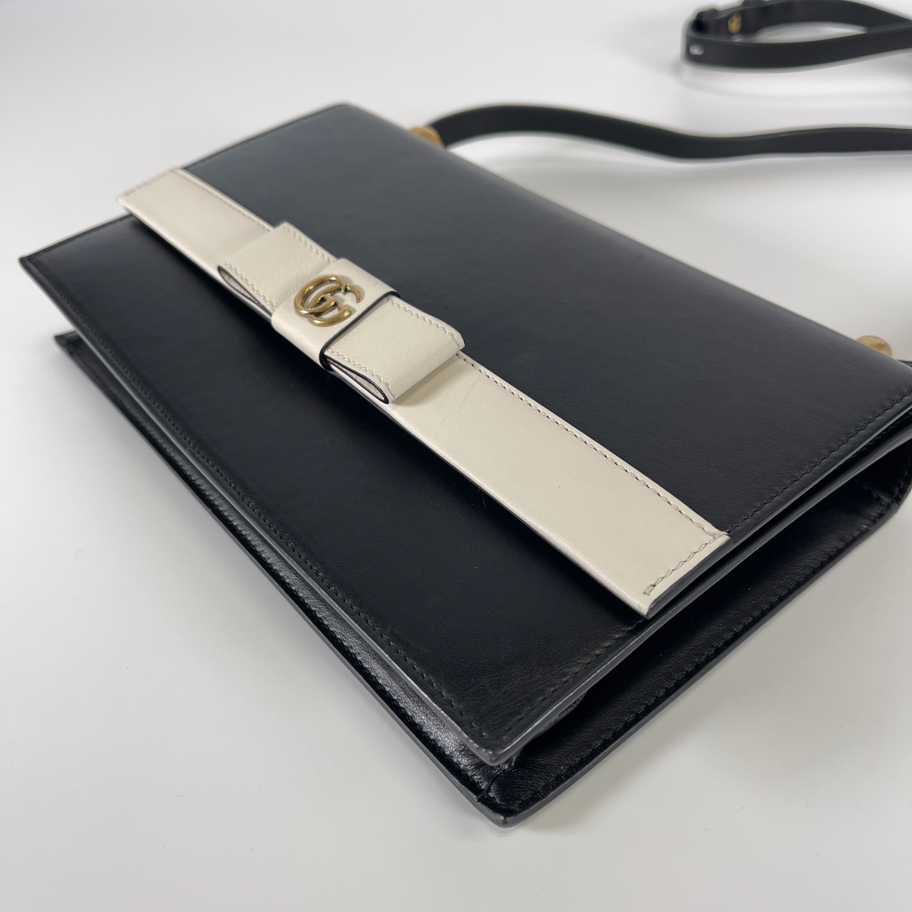 2601 GUCCI bag Shoulder bag 432680/GG Marmont / limited black × white leather