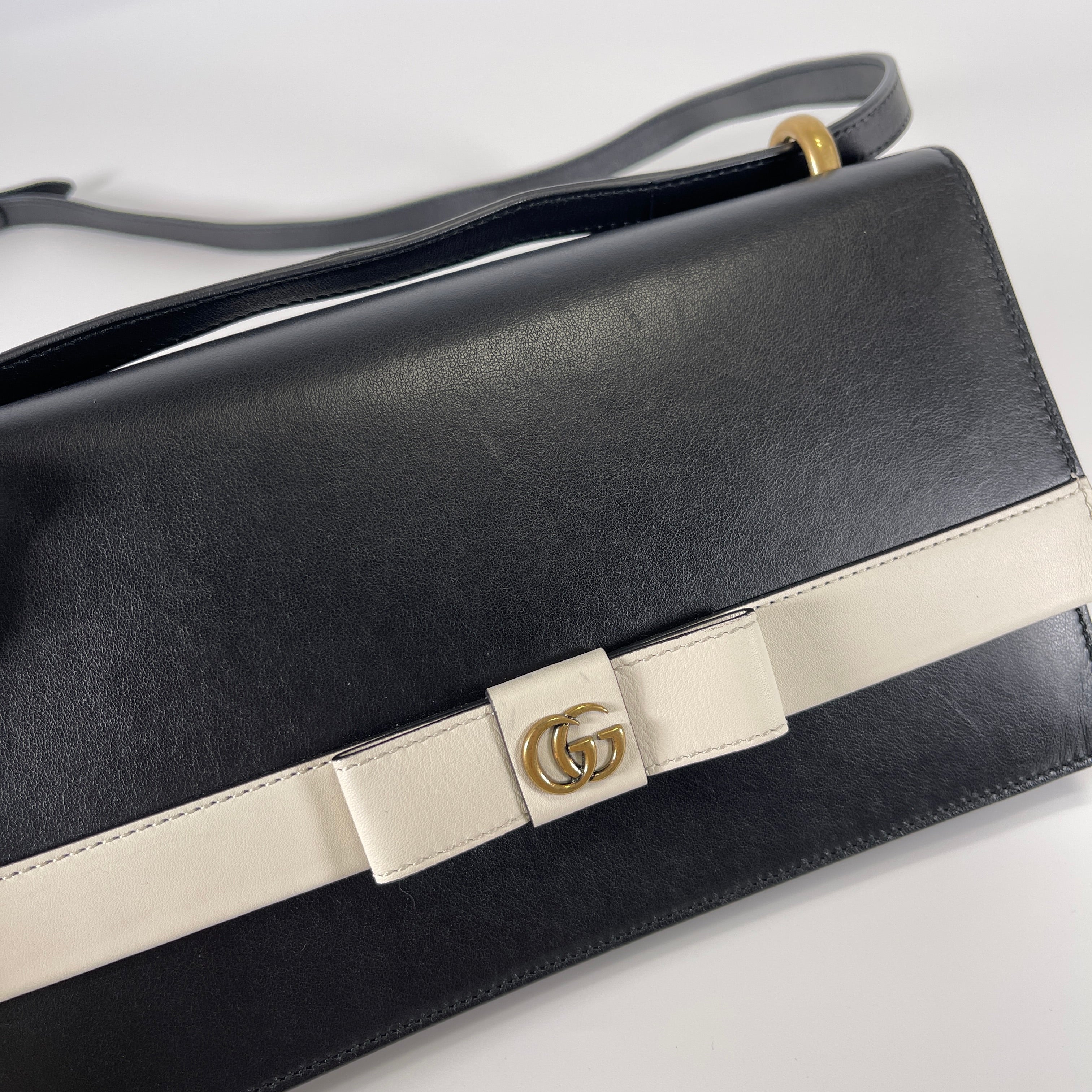 2601 GUCCI bag Shoulder bag 432680/GG Marmont / limited black × white leather