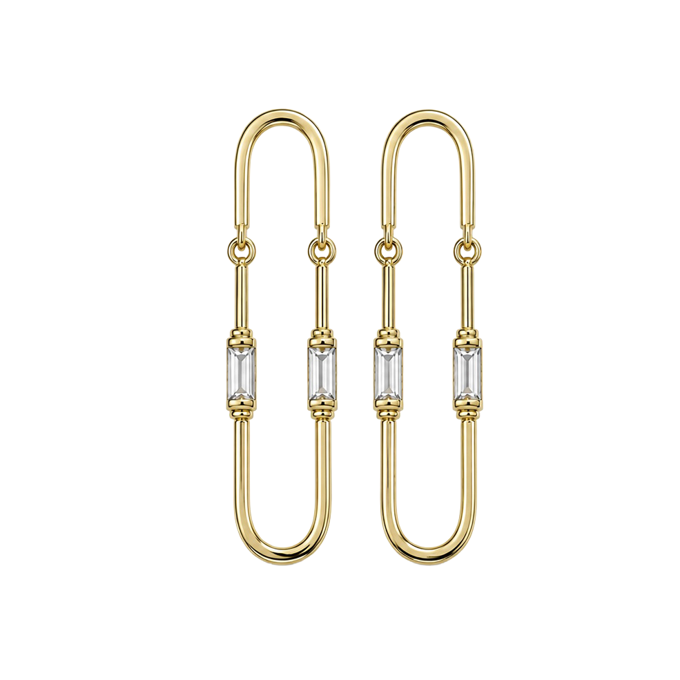 2606 secondhand K18 earrings D0.160ct Total 2.9g