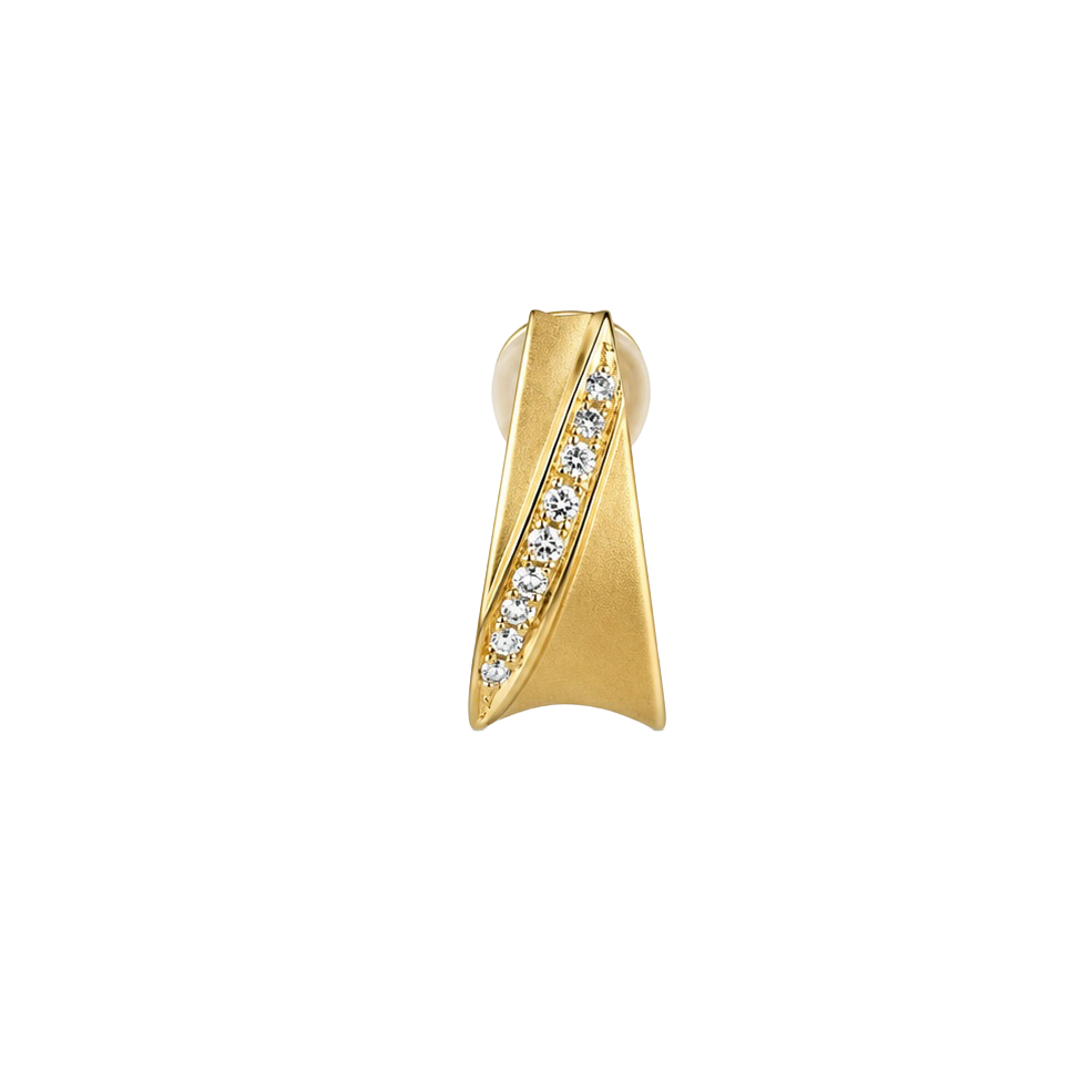 2606 secondhand K18 earrings D0.11ct×2 Total 6.0g