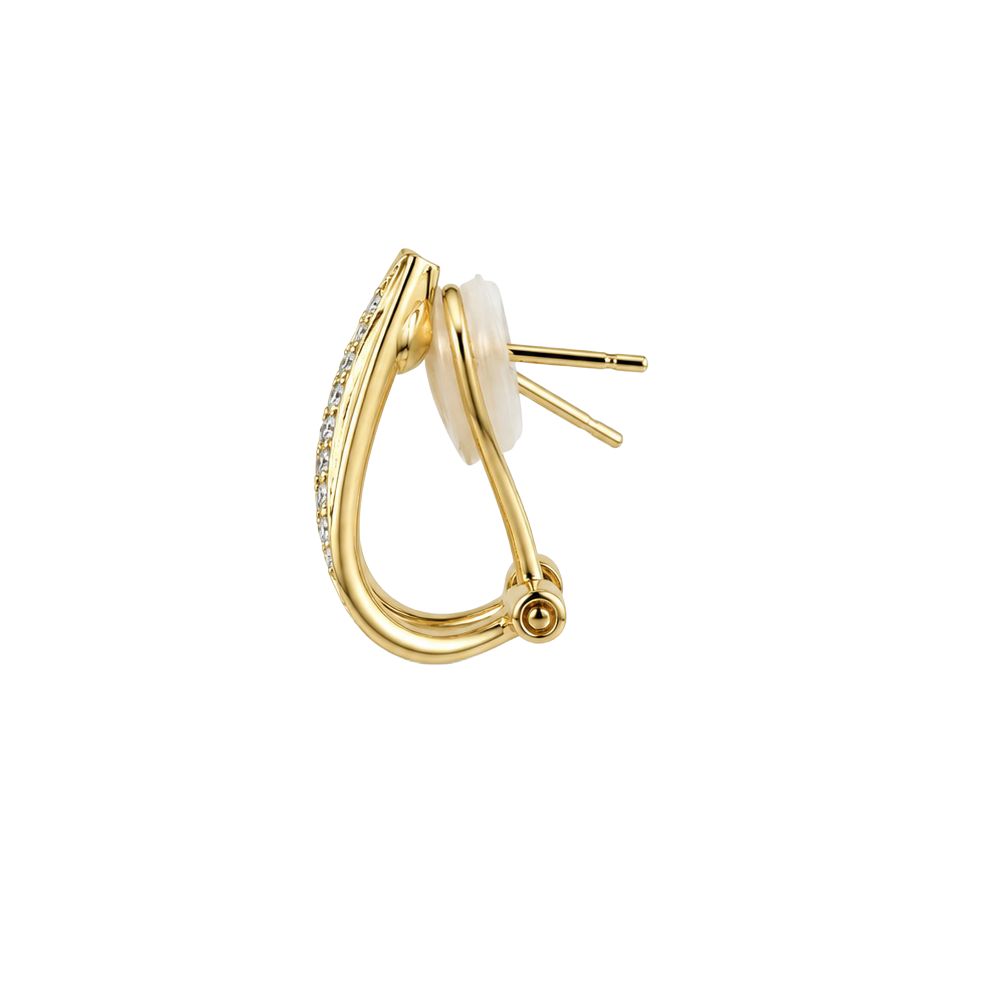 2606 secondhand K18 earrings D0.11ct×2 Total 6.0g