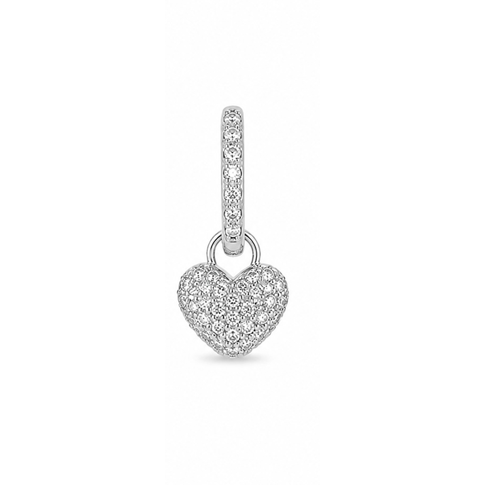2606 secondhand K18WG heart earrings D0.30×2 Total 5.7g