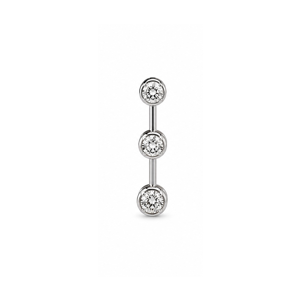 2606 secondhand K18WG earrings D0.5×2 Total 4.4g