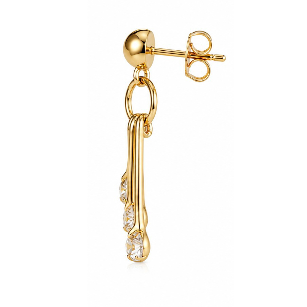 2606 secondhand K18 earrings D0.65/0.64ct 3.9g