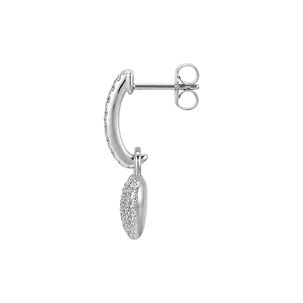 2606 secondhand K18WG heart earrings D0.30×2 Total 5.7g