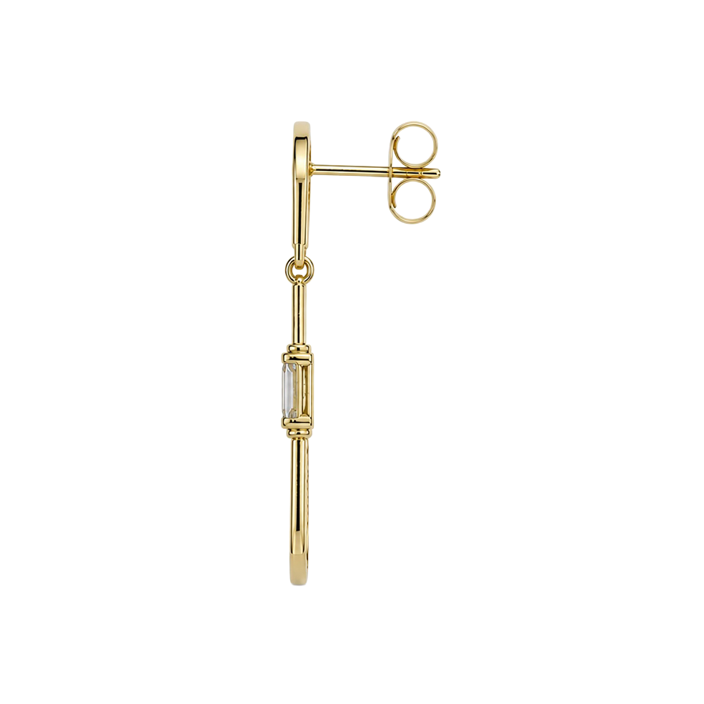 2606 secondhand K18 earrings D0.160ct Total 2.9g