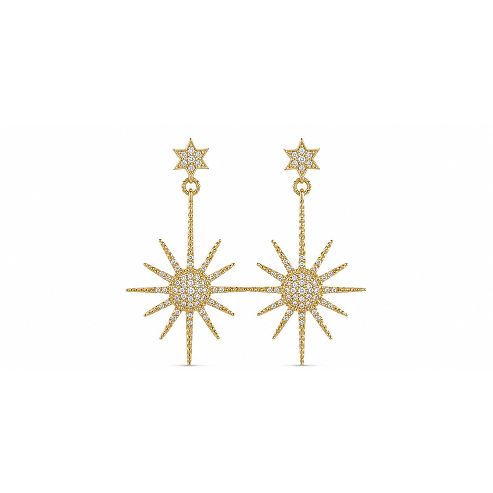 2606 secondhand K18 earrings D0.27ct×2 Total 4.0g