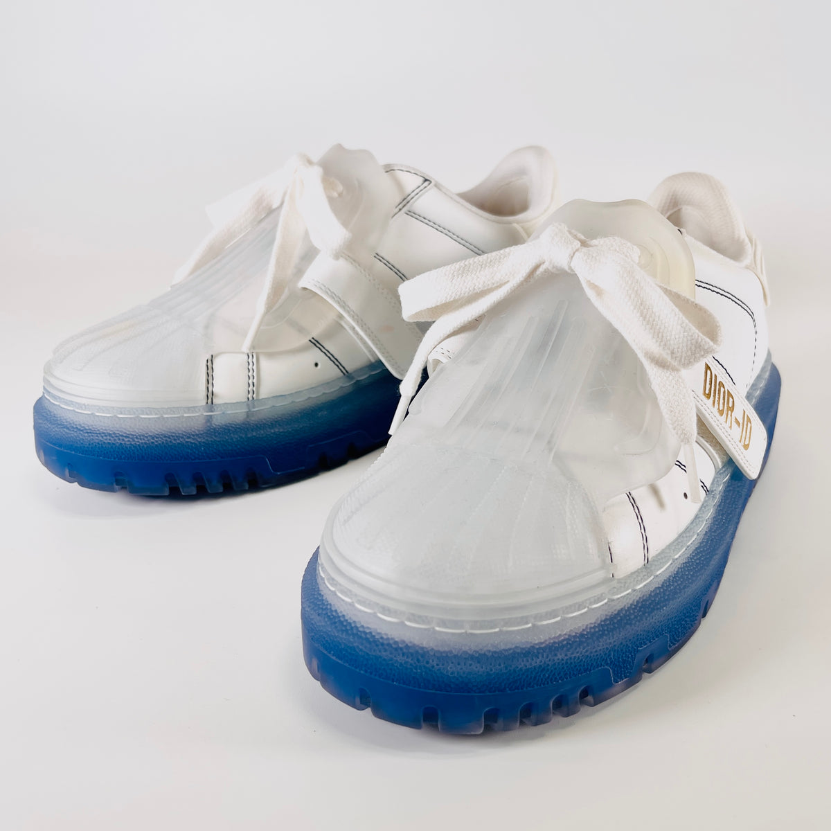 2606 secondhand CD DIOR ID leather × rubber sneakers 35 Women's white blue