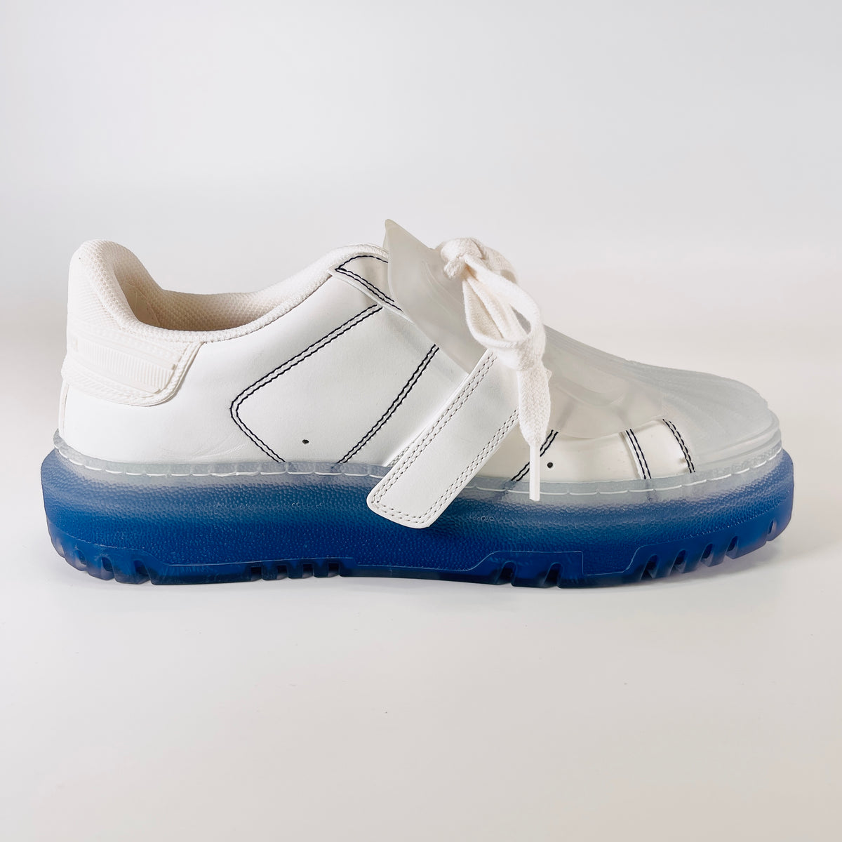 2606 secondhand CD DIOR ID leather × rubber sneakers 35 Women's white blue