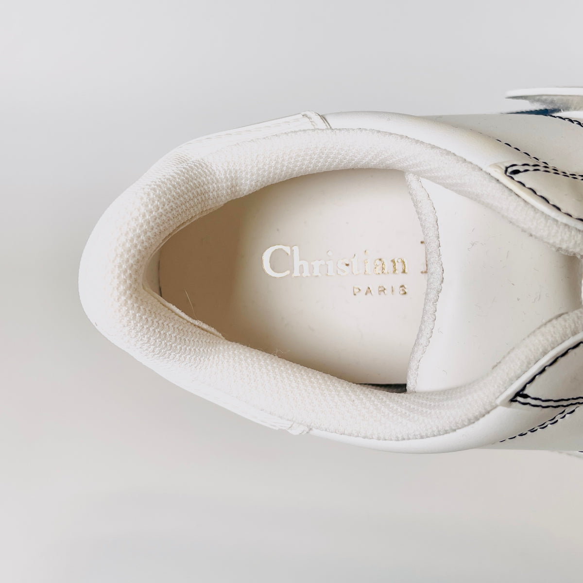 2606 secondhand CD DIOR ID leather × rubber sneakers 35 Women's white blue