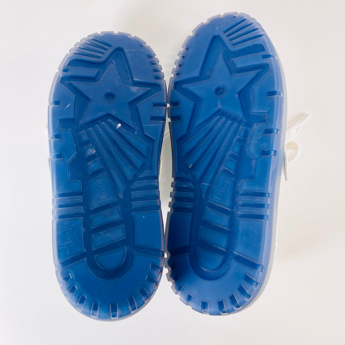 2606 secondhand CD DIOR ID leather × rubber sneakers 35 Women's white blue