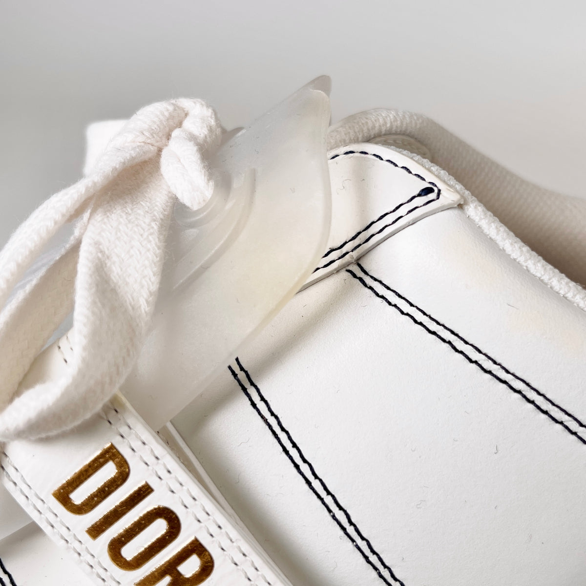 2606 secondhand CD DIOR ID leather × rubber sneakers 35 Women's white blue